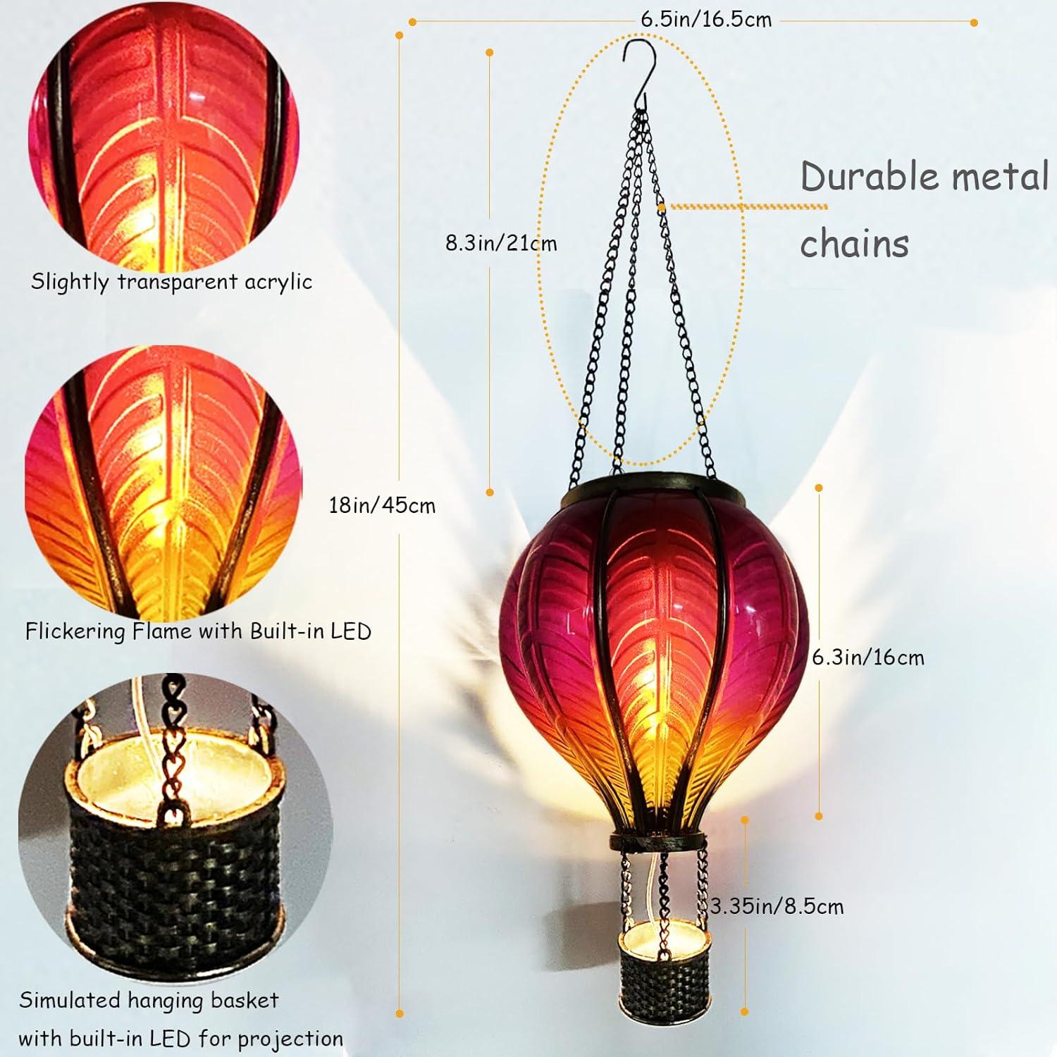 Linterna Solar Globo Aerostático Merrytech Rosa 45.72cm