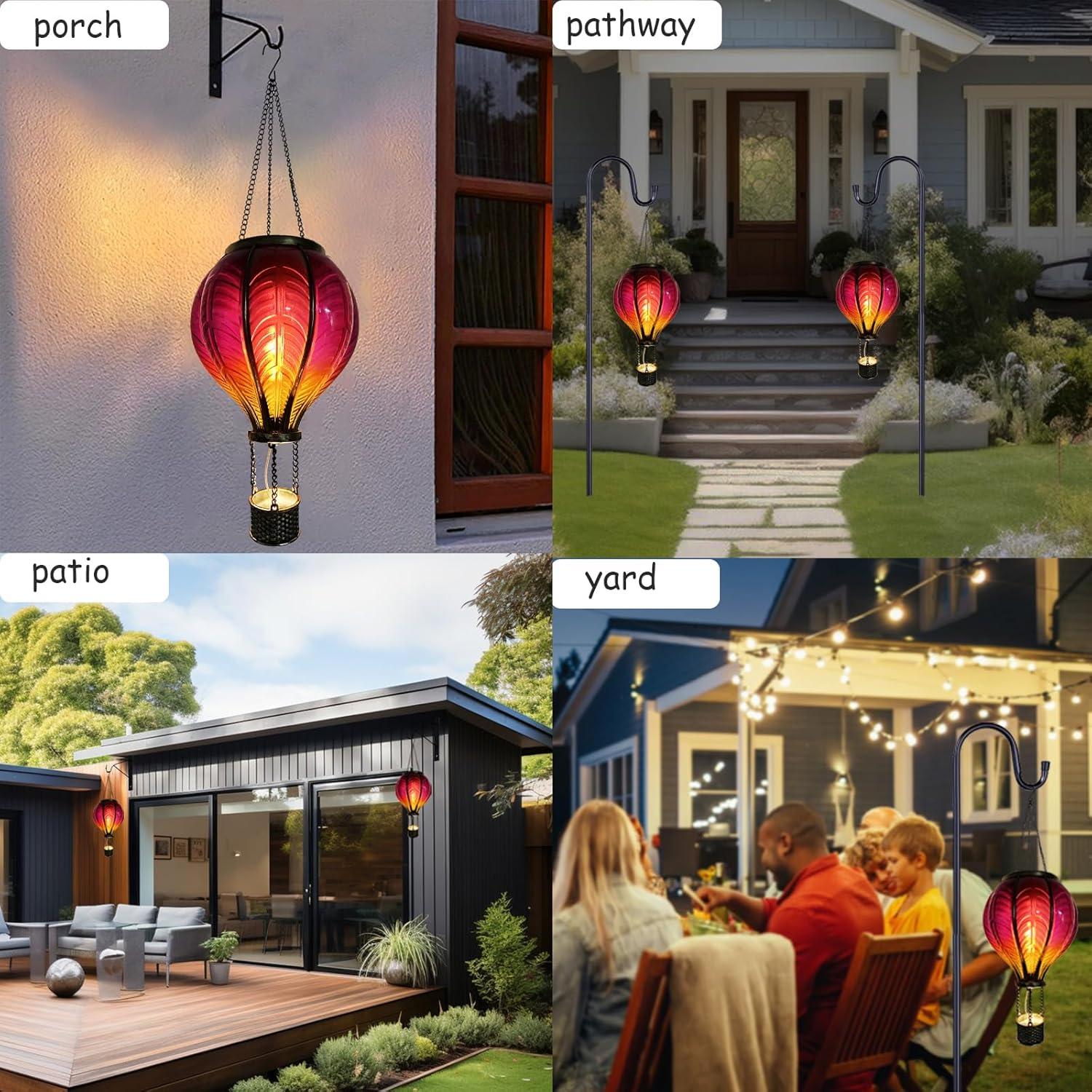 Linterna Solar Globo Aerostático Merrytech Rosa 45.72cm