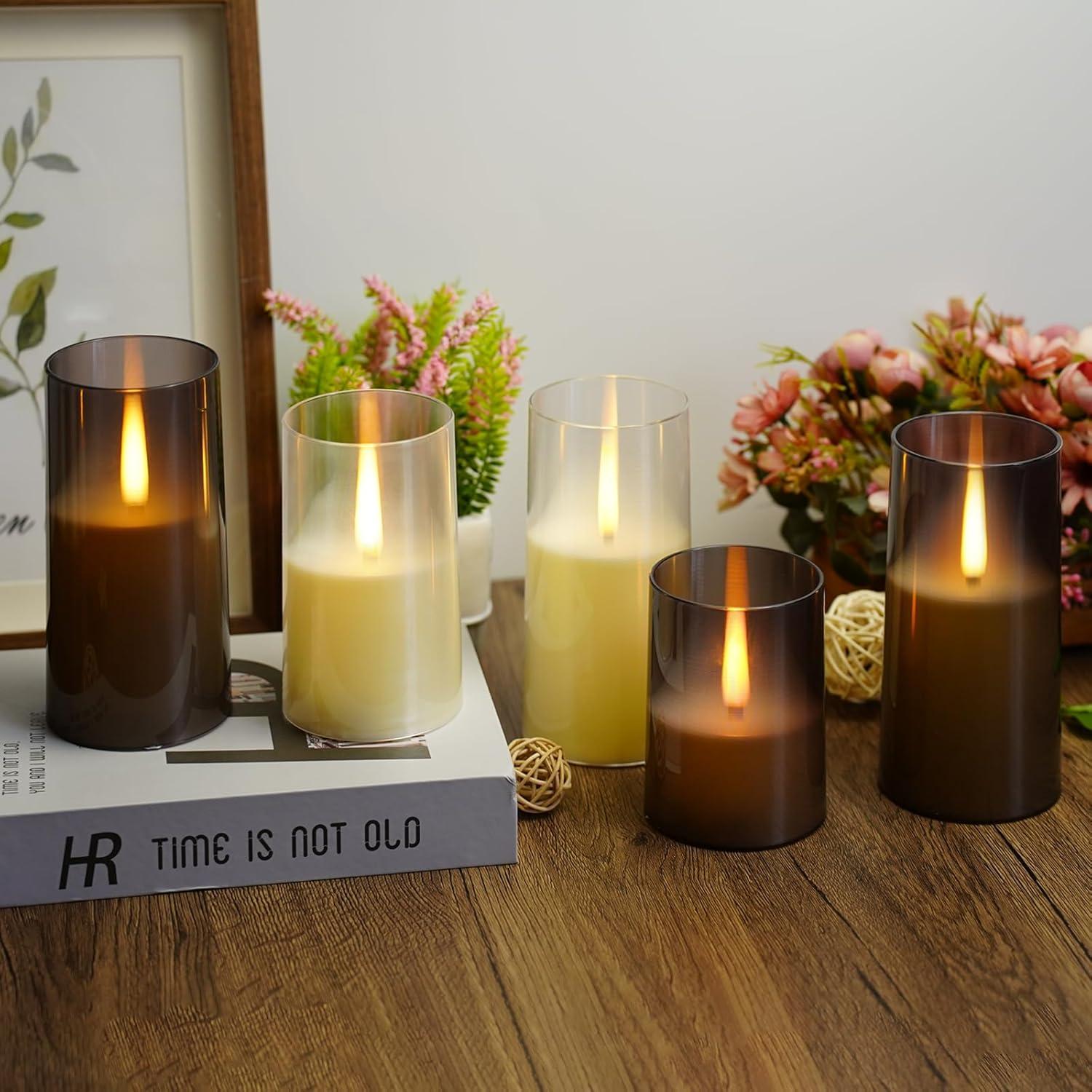 Velas LED sin llama JINYANIA con control remoto y temporizador