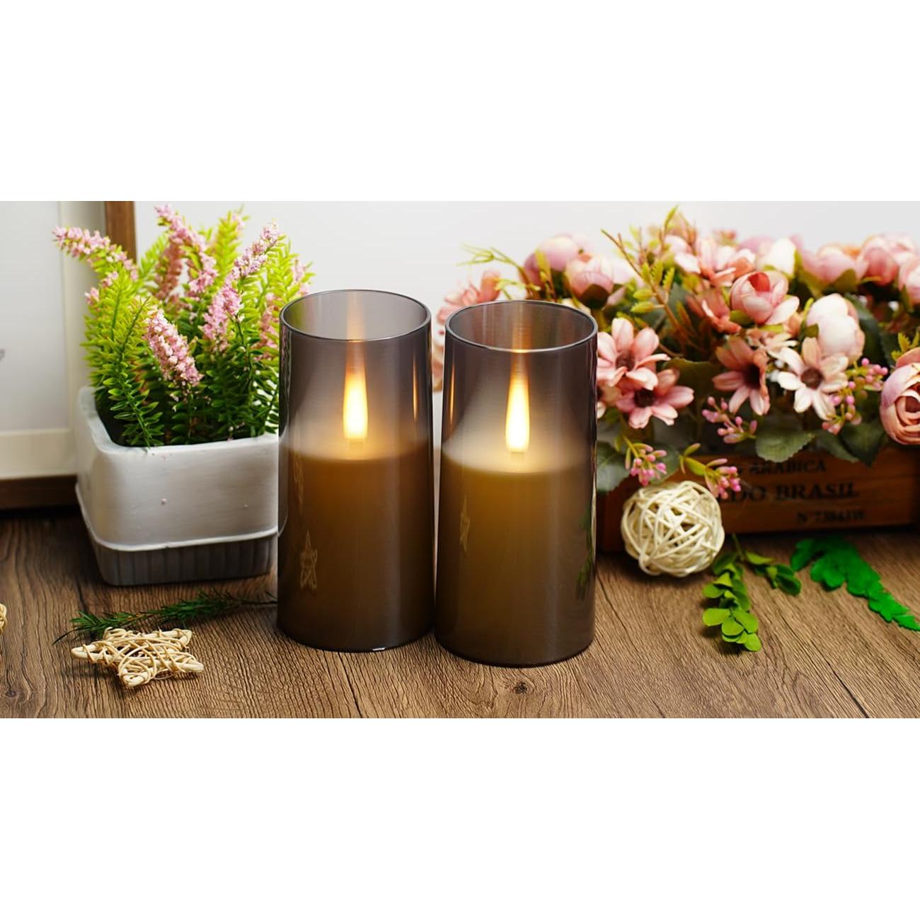 Velas LED sin llama JINYANIA con control remoto y temporizador