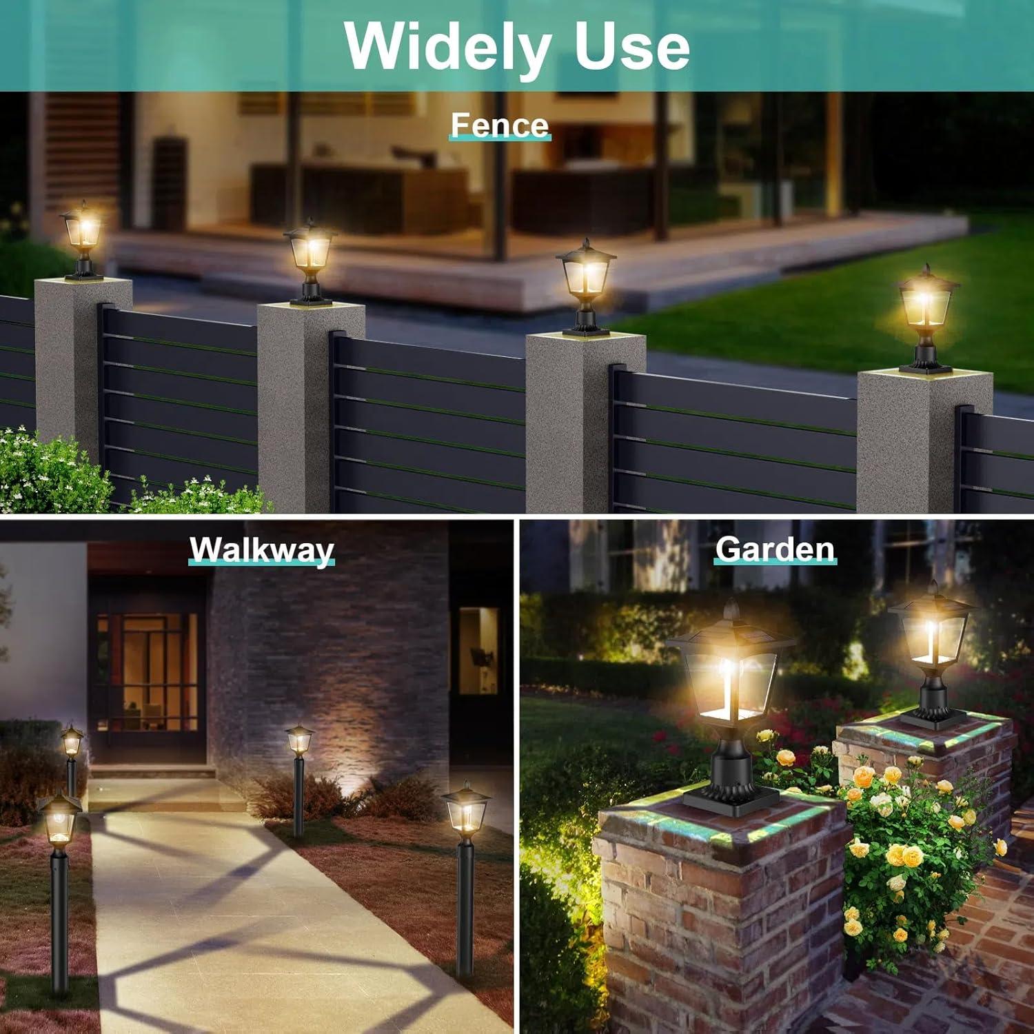 Luz de Poste Solar Greluna 3000K IP65 para Jardín y Patio