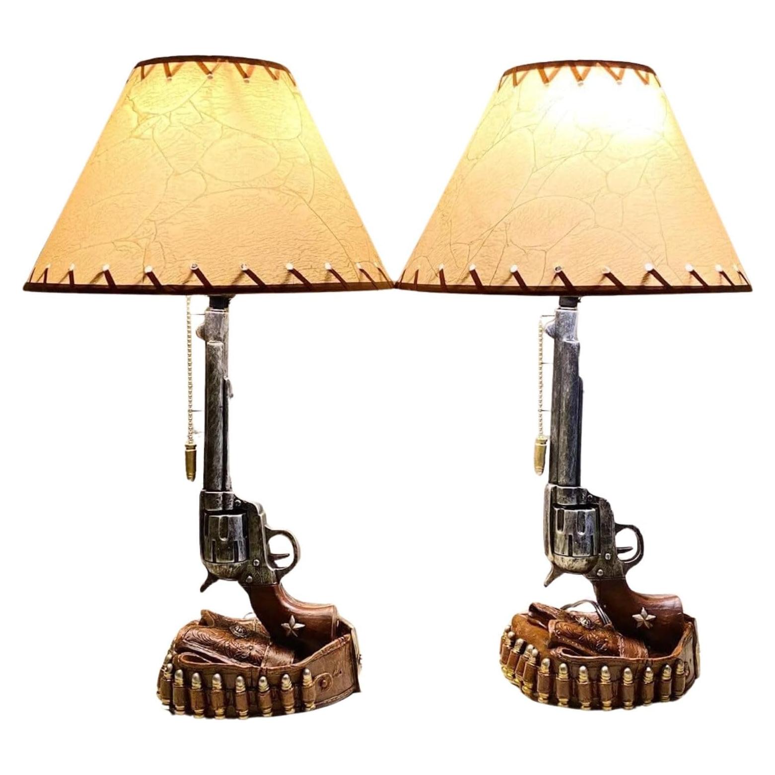 Juego de 2 Lámparas de Revólver Rústicas MejorRegaloNunca - 54.6 cm
