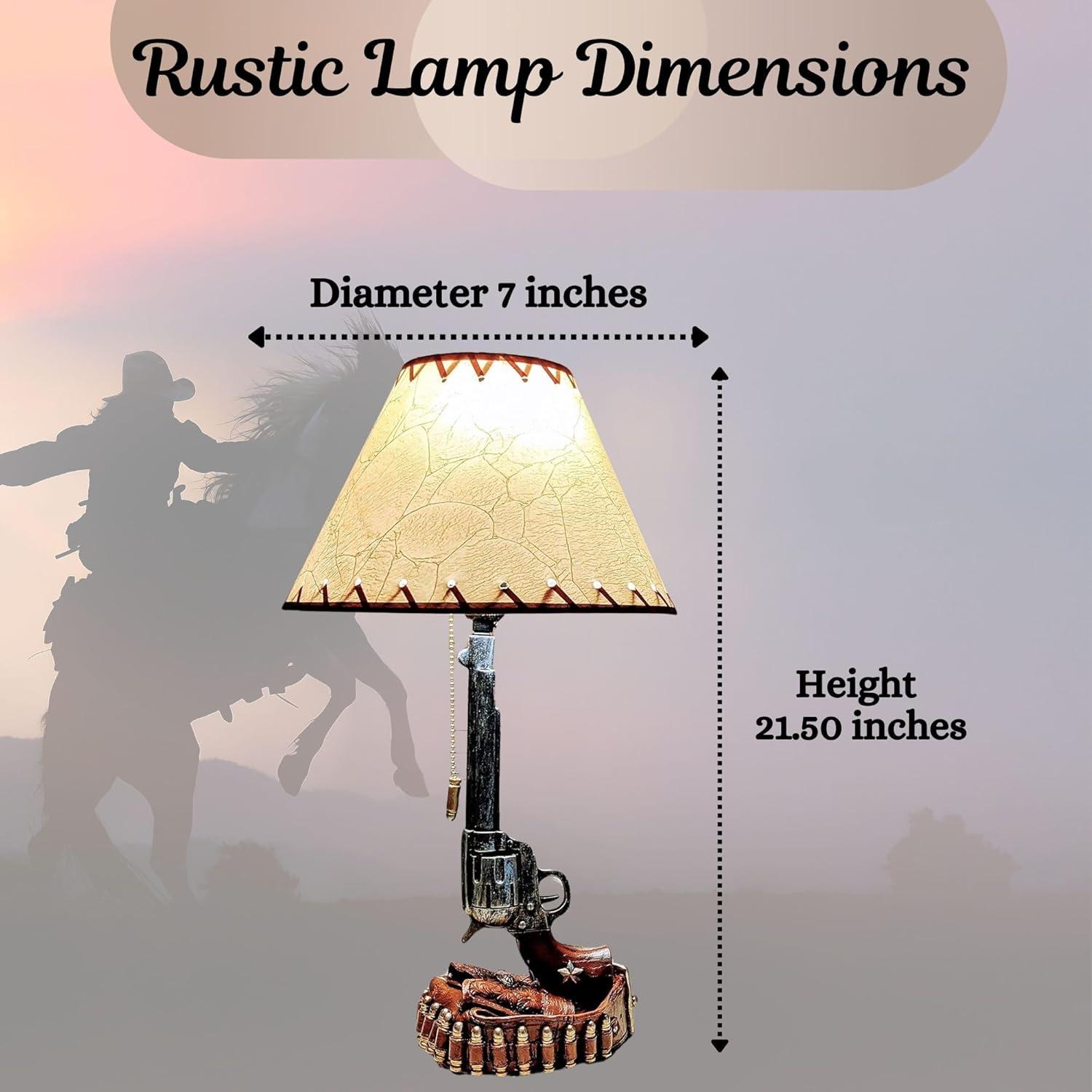 Juego de 2 Lámparas de Revólver Rústicas MejorRegaloNunca - 54.6 cm