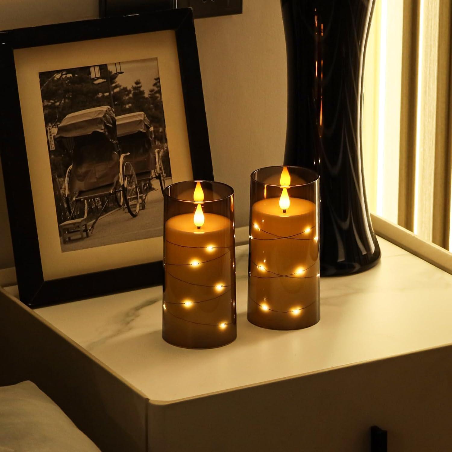 Velas LED Sin Llama Aignis con Control Remoto Set de 2 15 cm