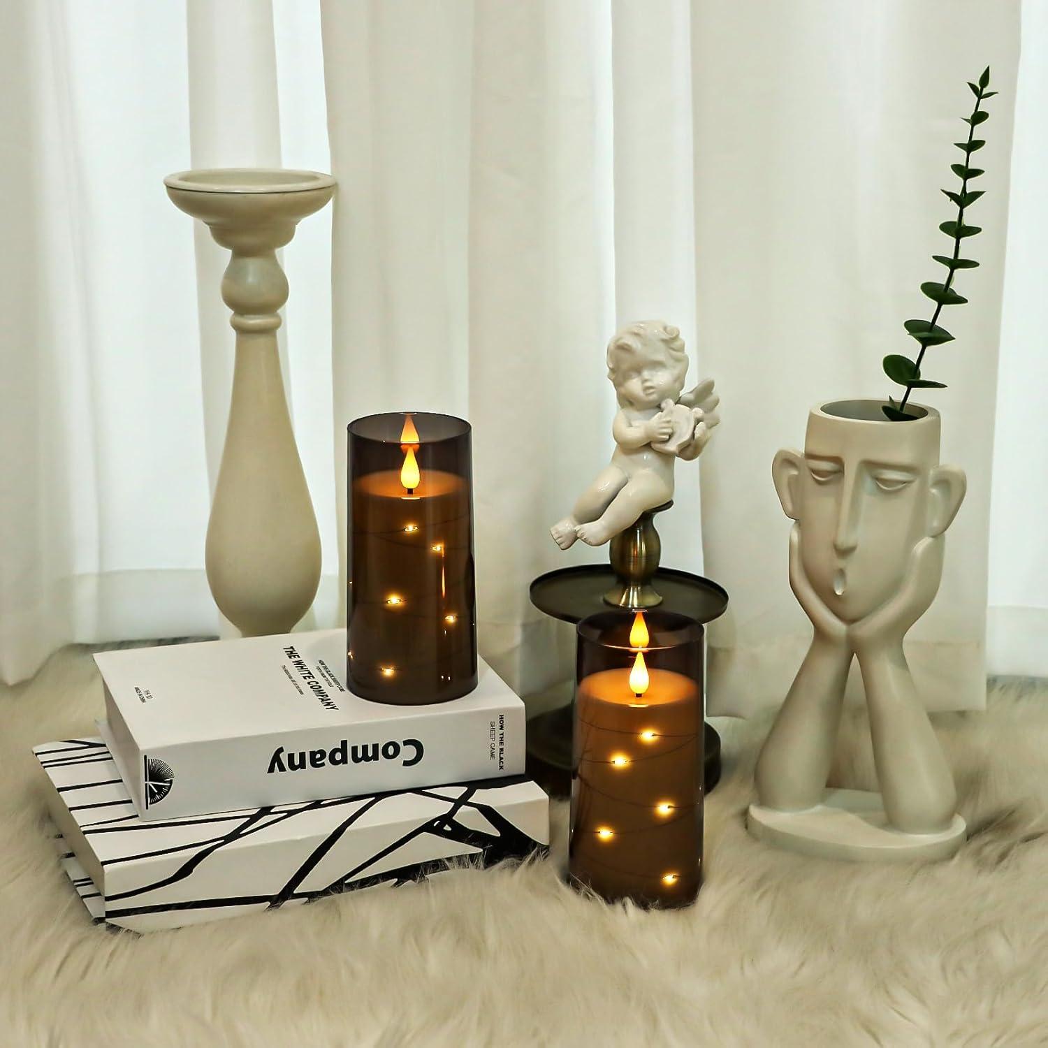 Velas LED Sin Llama Aignis con Control Remoto Set de 2 15 cm