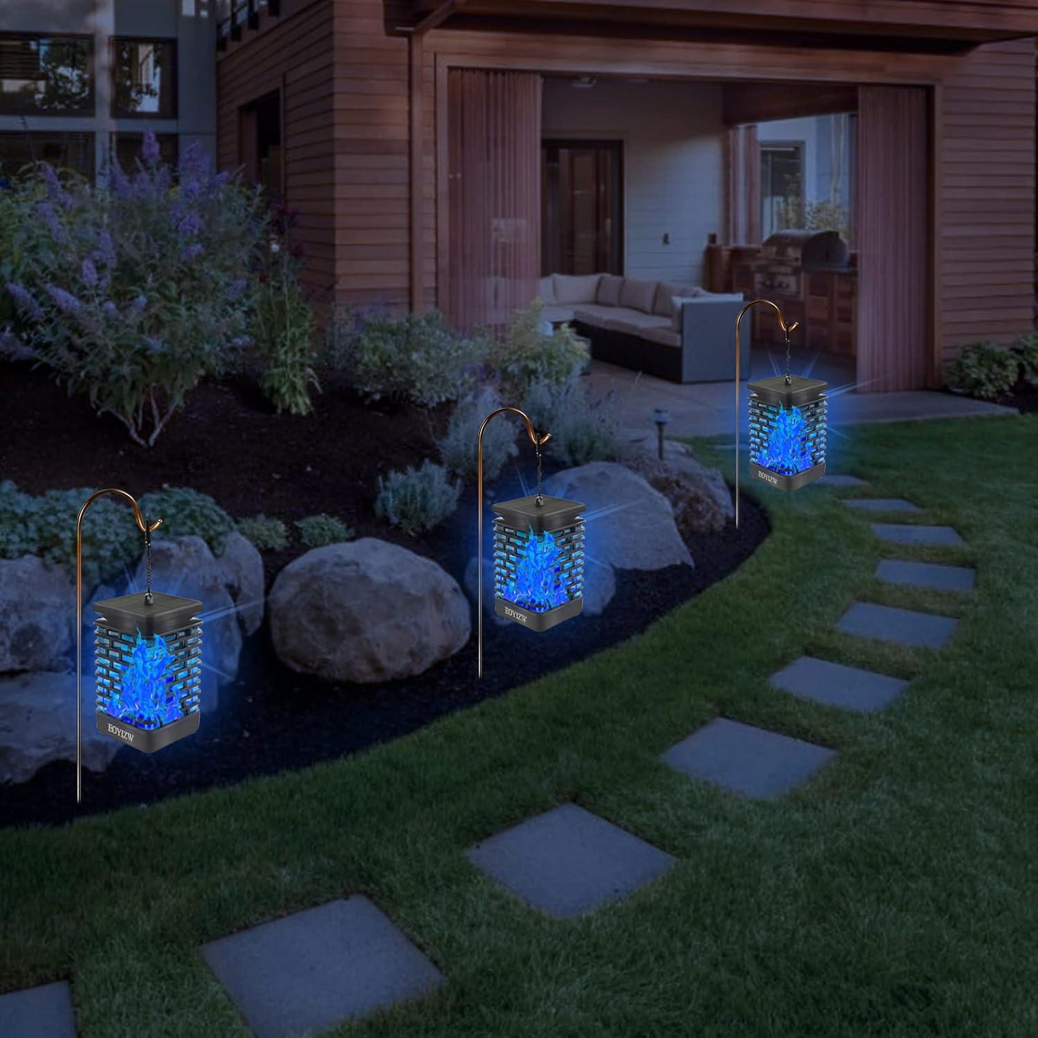Lámpara Solar LED Eoyizw con Llama Danzante - 2 Piezas Azul