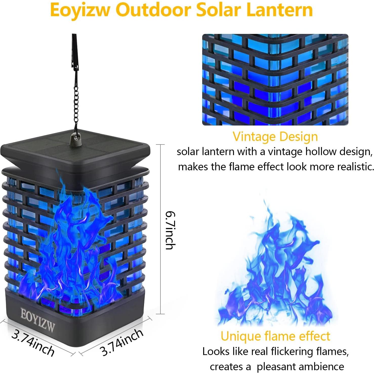 Lámpara Solar LED Eoyizw con Llama Danzante - 2 Piezas Azul