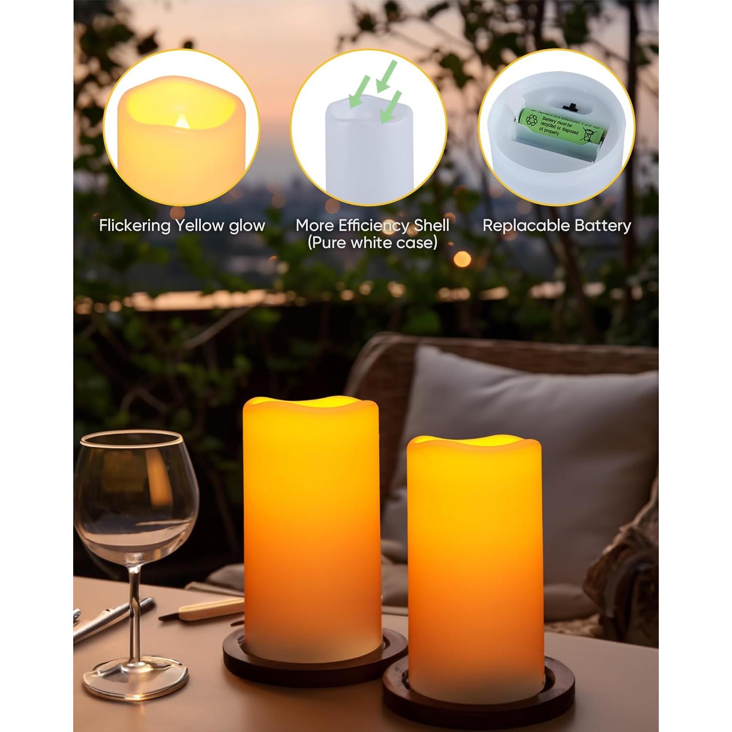 Velas Solares Homemory Impermeables para Exterior - Juego de 2