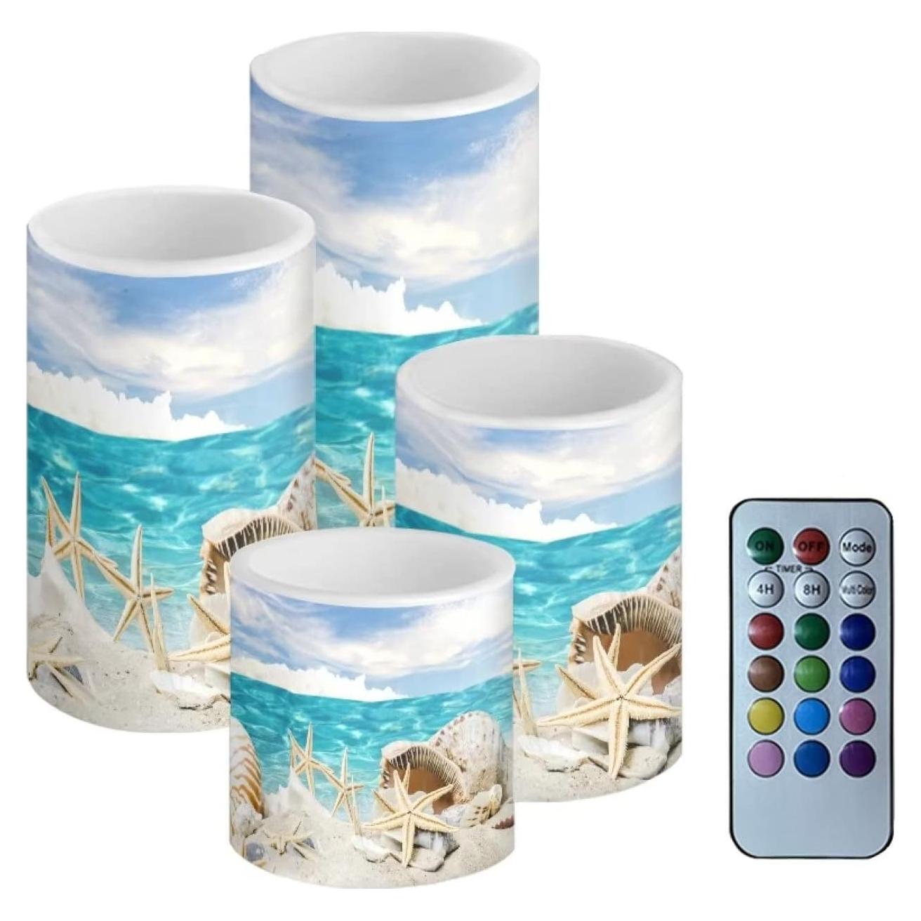 Juego de 4 Velas LED Parpadeantes NETILGEN con Control Remoto