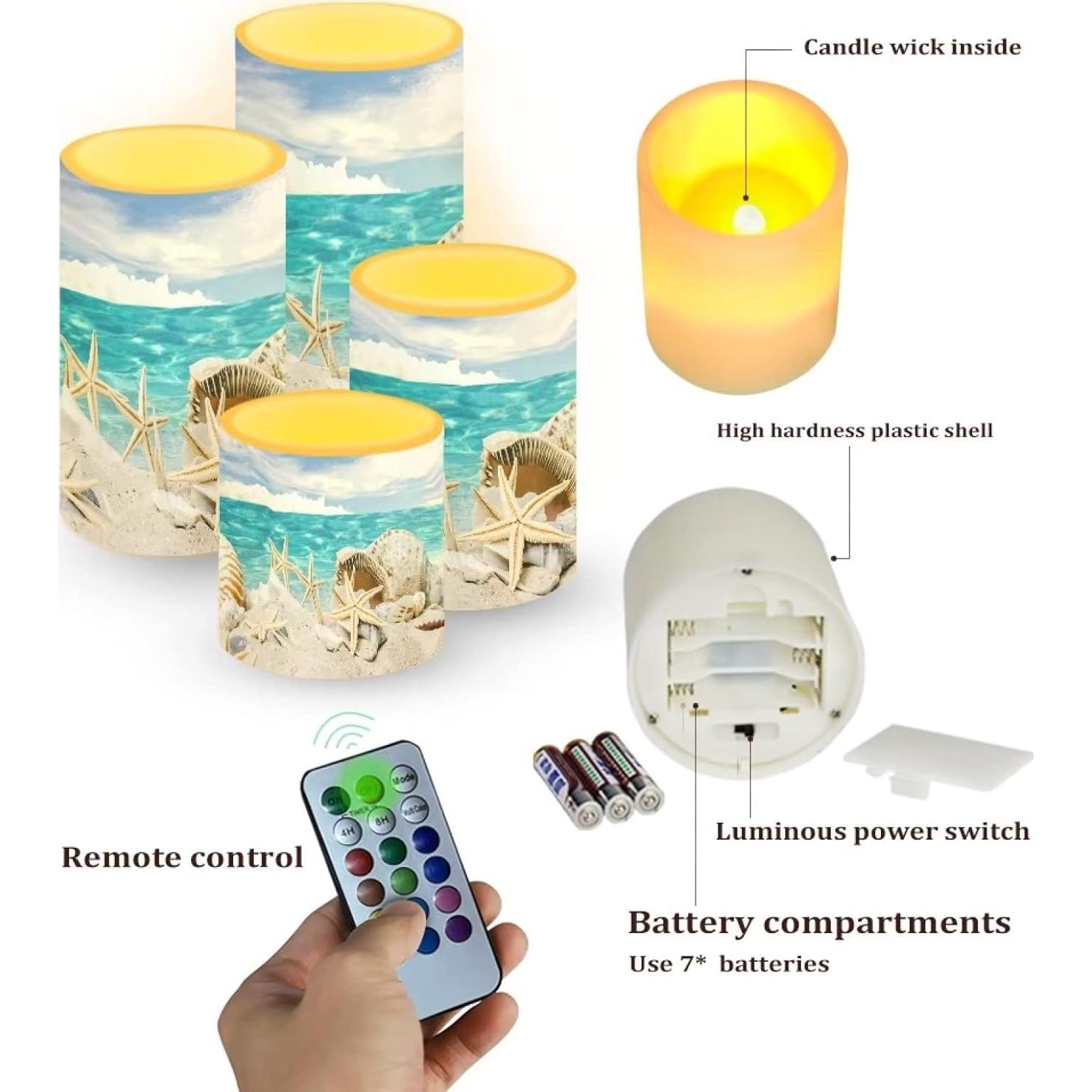 Juego de 4 Velas LED Parpadeantes NETILGEN con Control Remoto