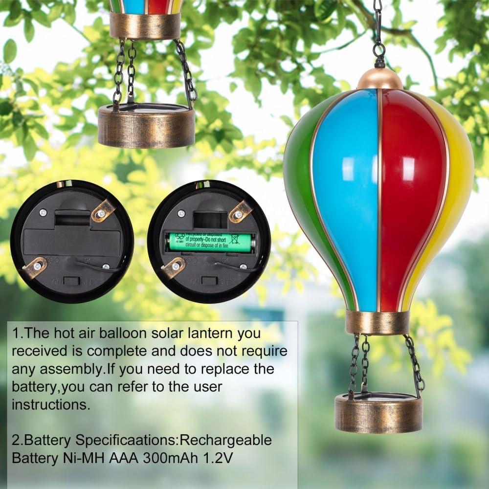 Luces Solares de Globo Aerostático QX, 42 cm, Colorido