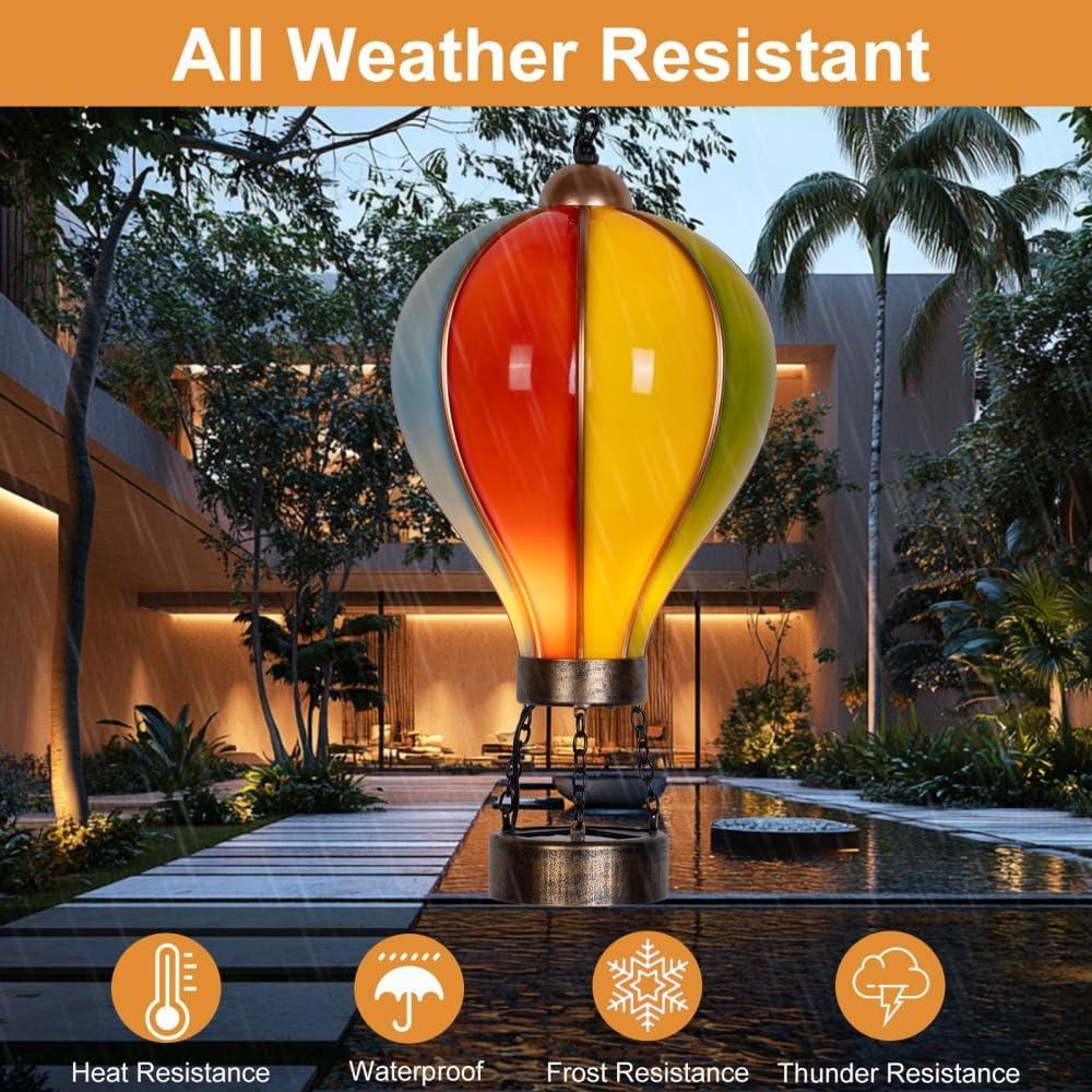 Luces Solares de Globo Aerostático QX, 42 cm, Colorido