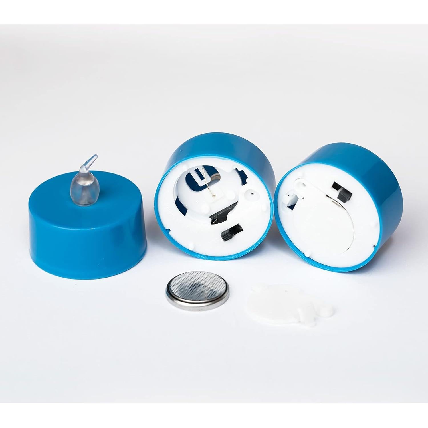 LANKER 24 Velas LED Tealight Sin Llama Azules para Decoración