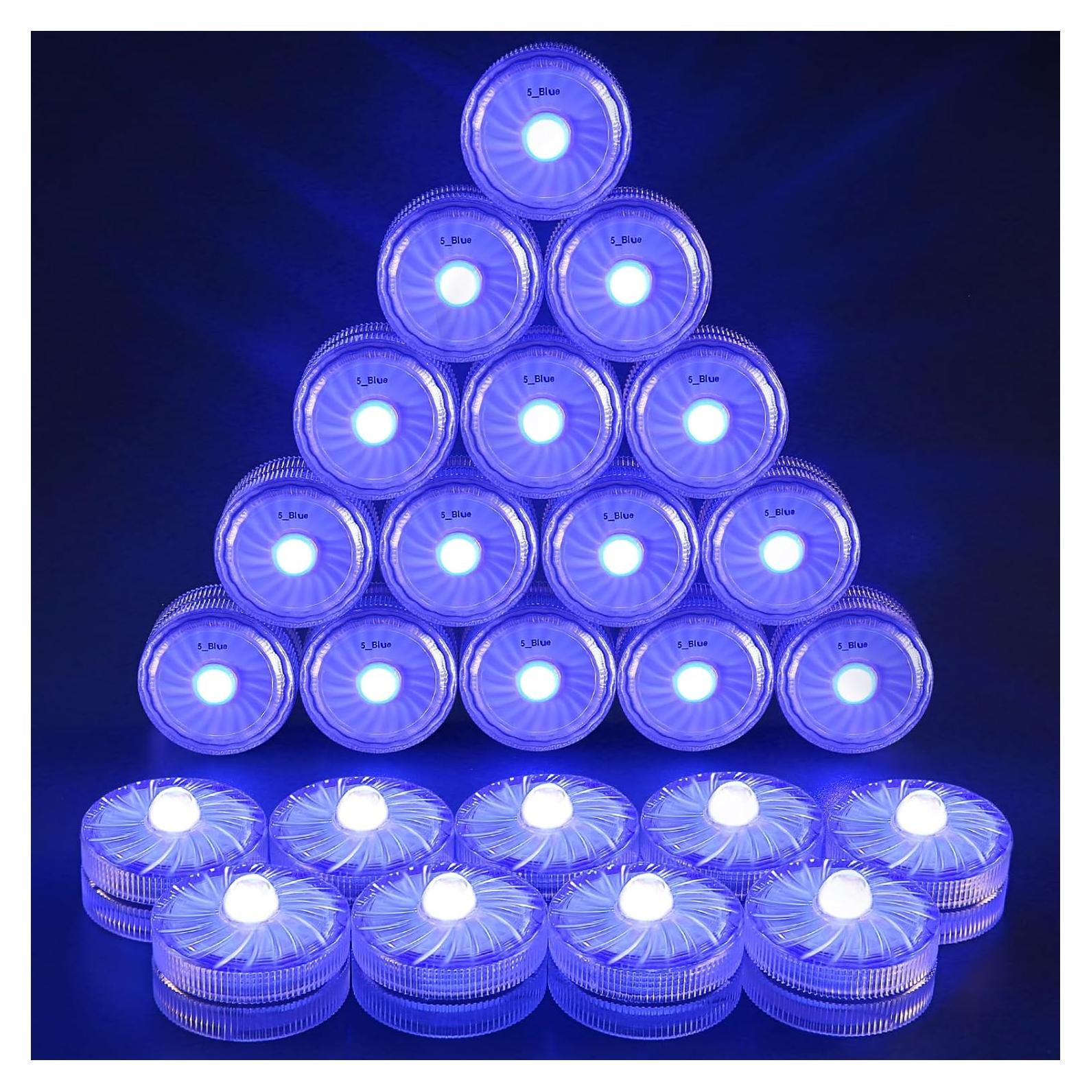 Luces LED Sumergibles HL Azul 24pcs Batería 100 Horas