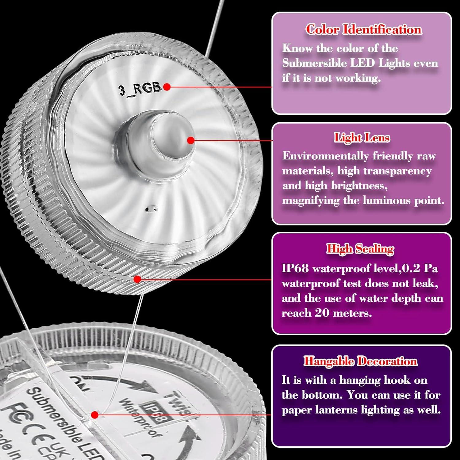 Luces LED Sumergibles HL Azul 24pcs Batería 100 Horas