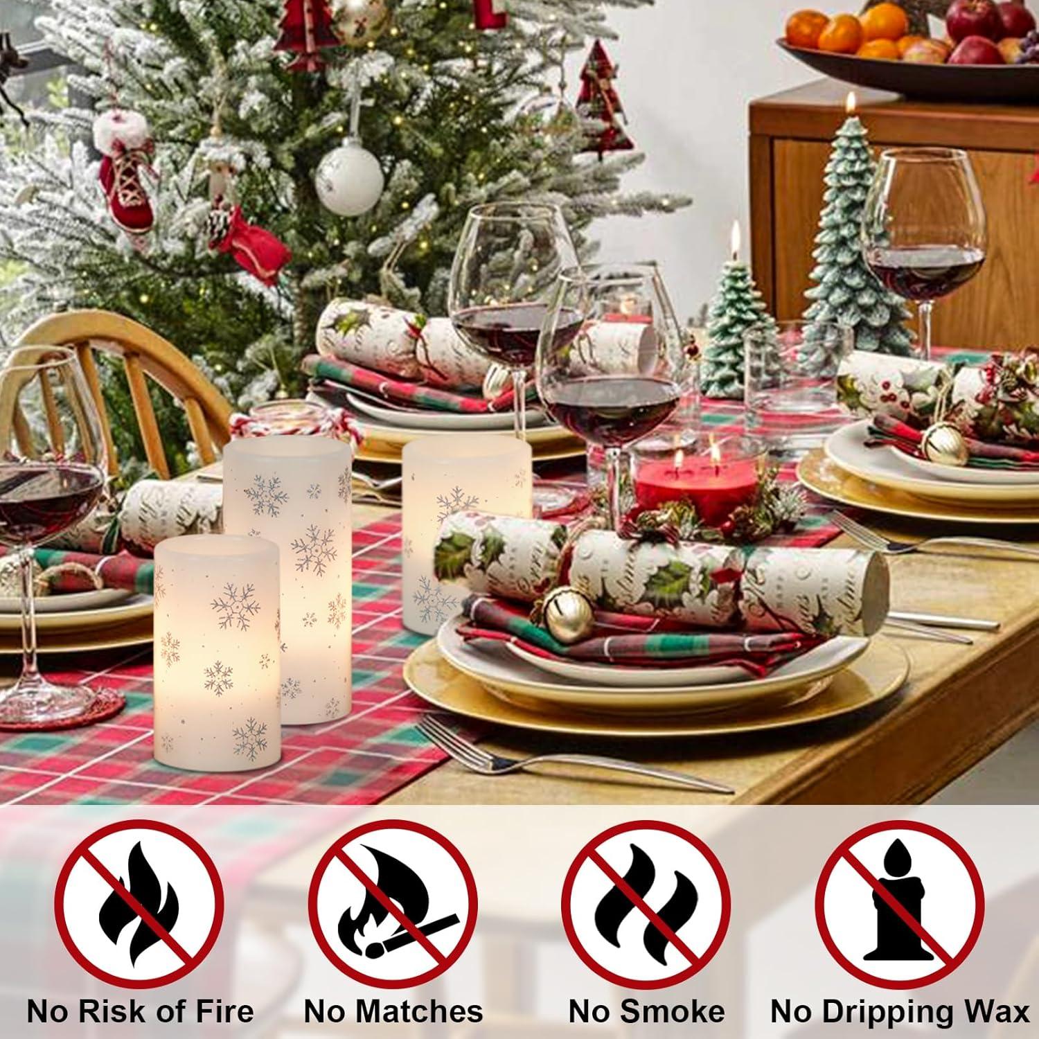 Velas LED Parpadeantes Eldnacele con Temporizador 6h - 3 Piezas