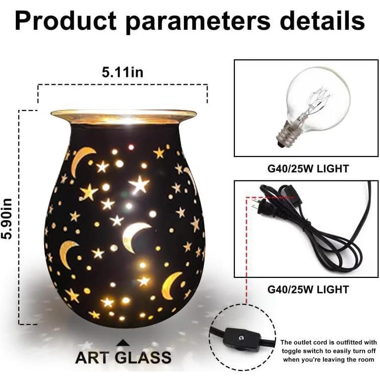 Calentador de cera aromática WNP eléctrico negro 3D