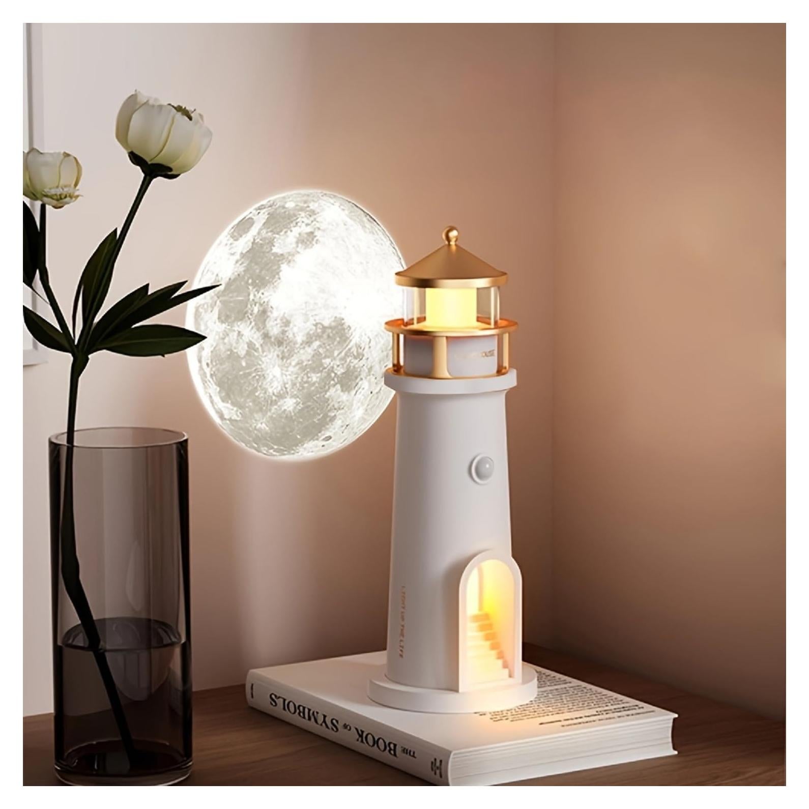 Lámpara Nocturna Faro Lunar LED Recargable 24cm - Decoración Infantil