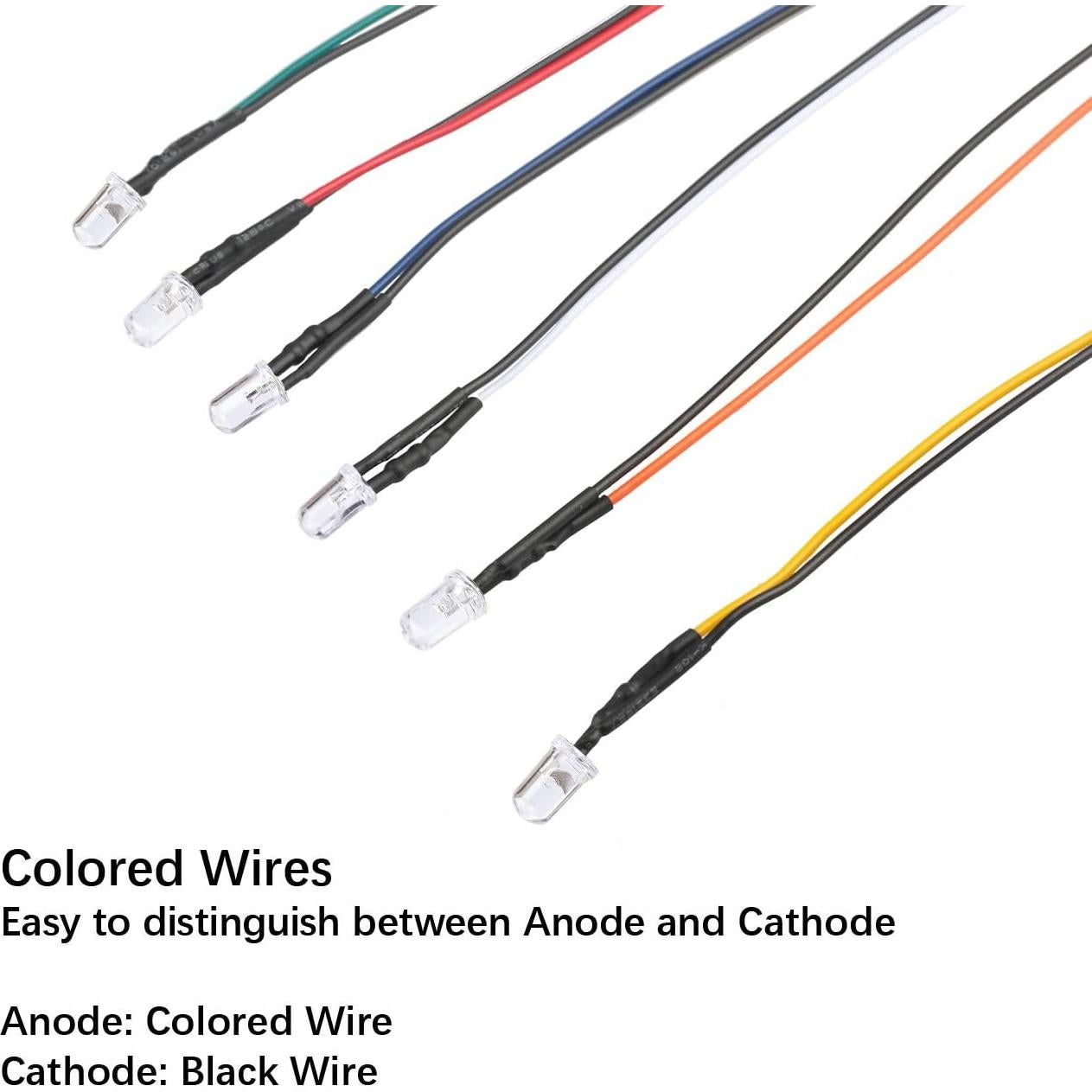 30 Luces LED Azules Parpadeantes 3mm EDGELEC 12V Pre Cableadas