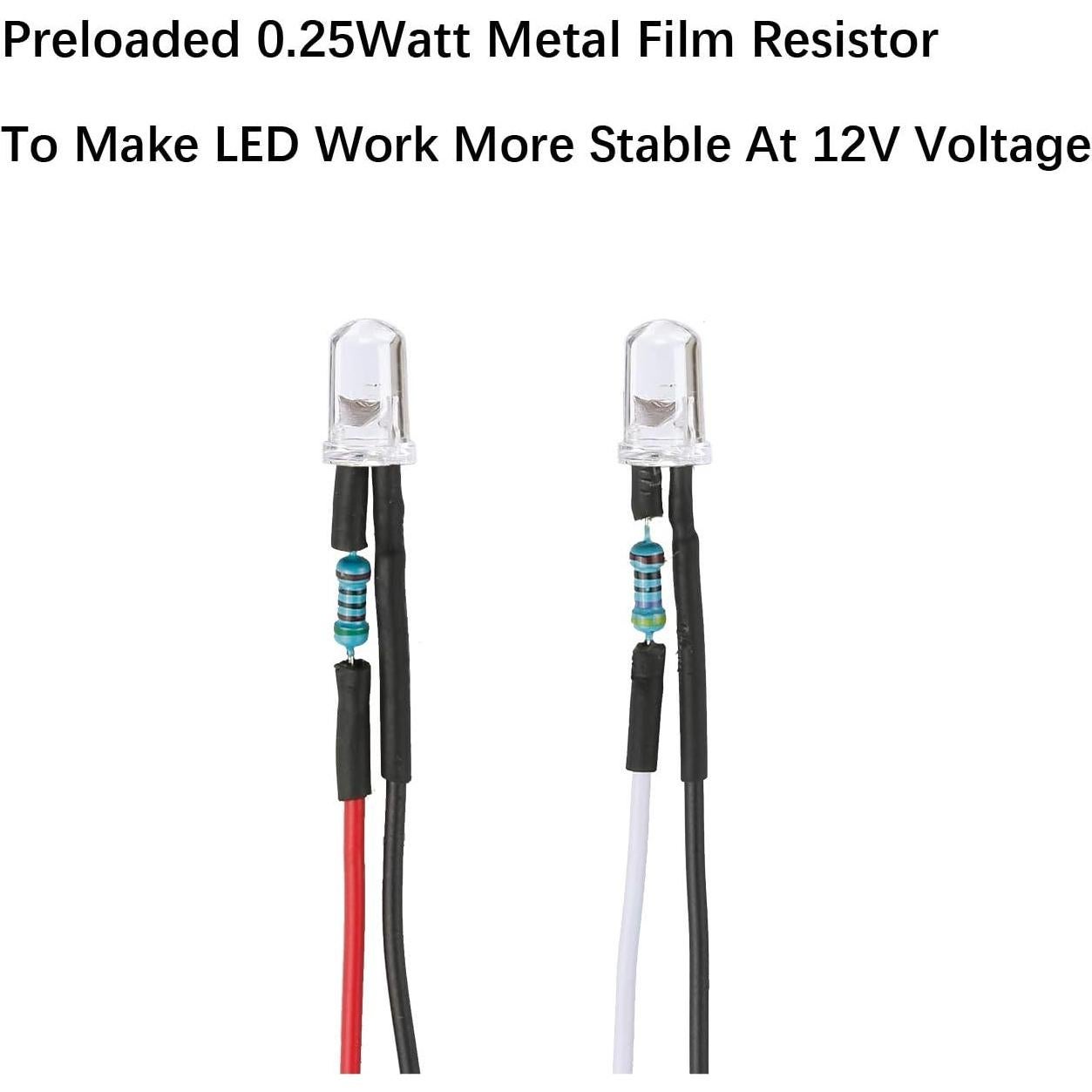 30 Luces LED Azules Parpadeantes 3mm EDGELEC 12V Pre Cableadas