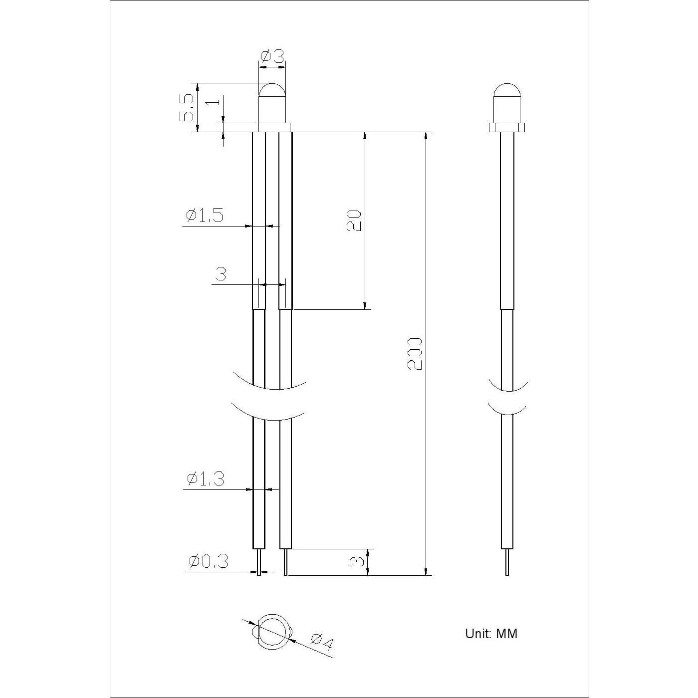 30 Luces LED Azules Parpadeantes 3mm EDGELEC 12V Pre Cableadas