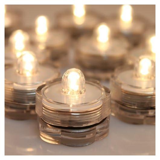 Luces LED Sumergibles AGPTEK 24 Unidades Blanco Cálido