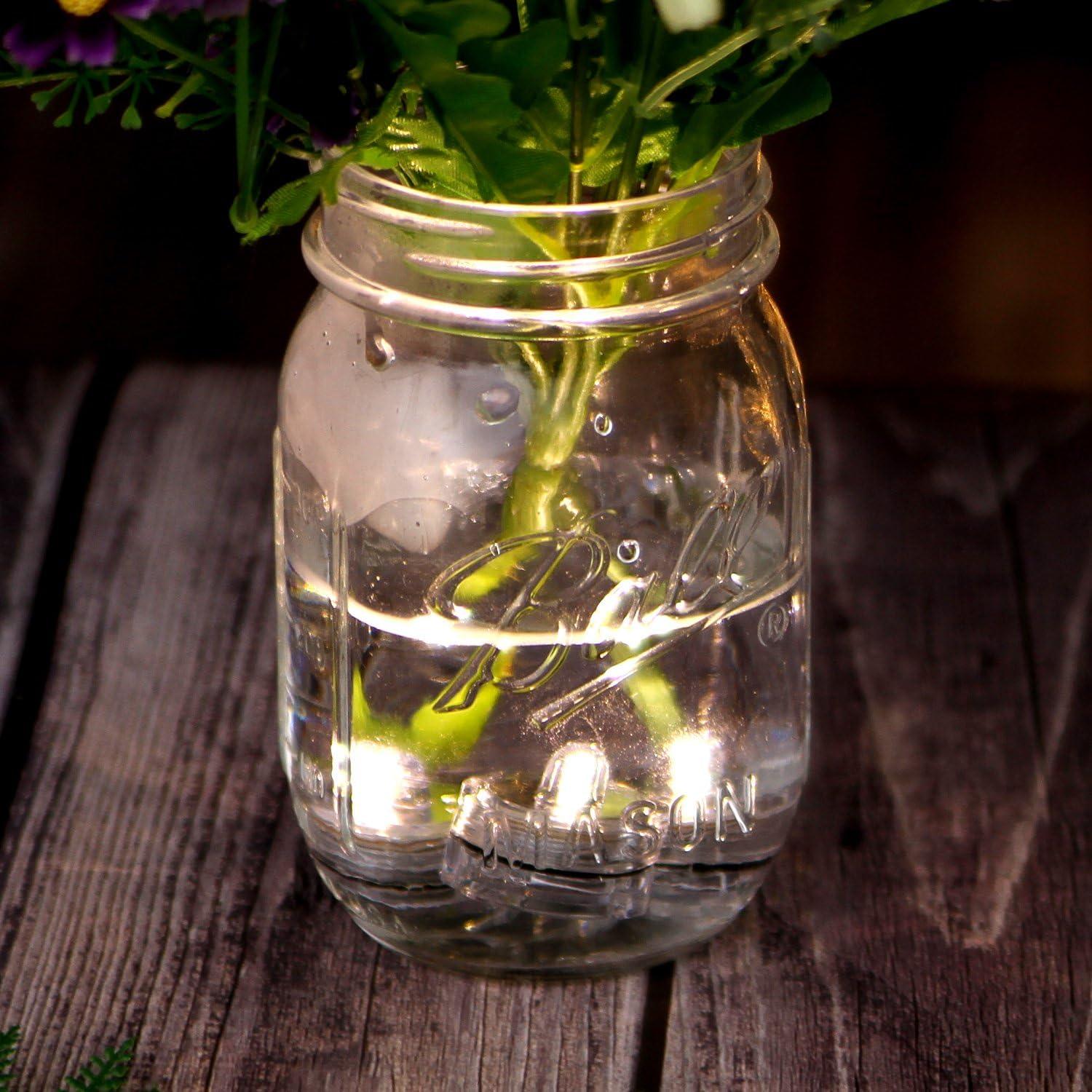 Luces LED Sumergibles AGPTEK 24 Unidades Blanco Cálido