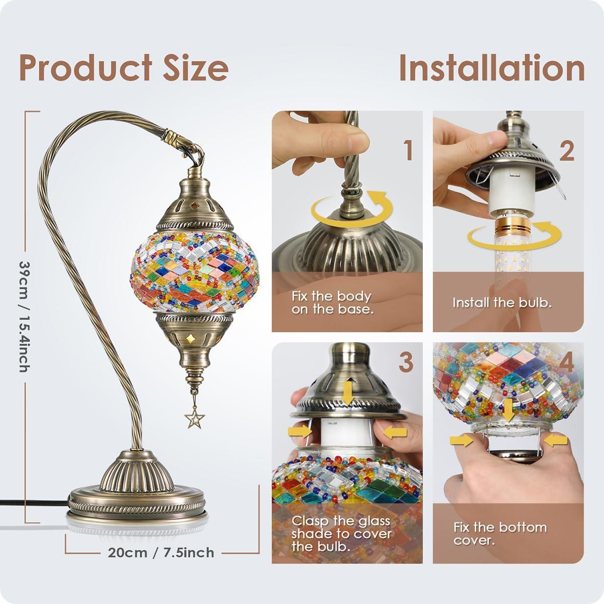 Lámpara Turca Yarra-Decor Cuello de Cisne 3 Colores LED