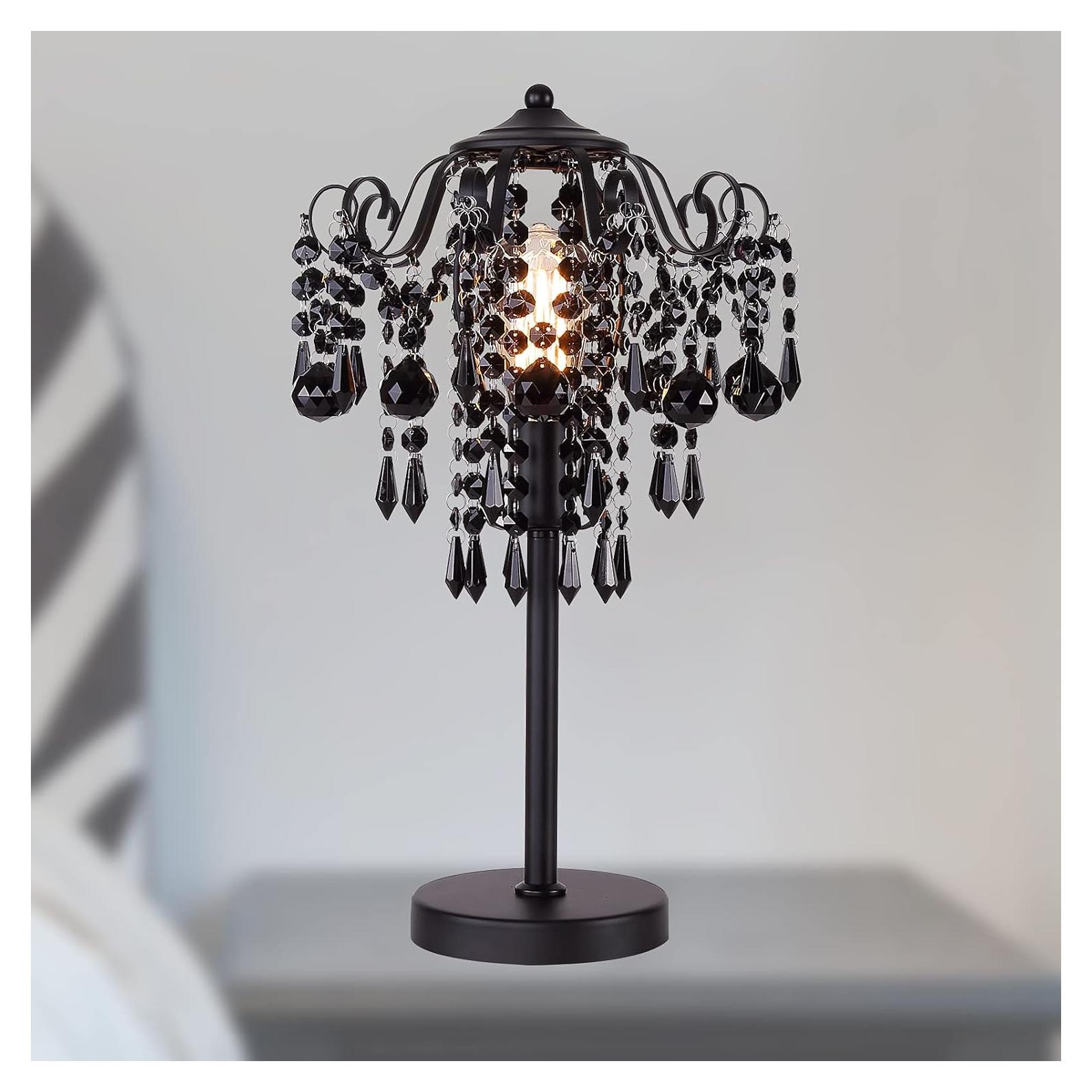 Lámpara de mesa de cristal negro MEIXISUE 51.8 cm E26