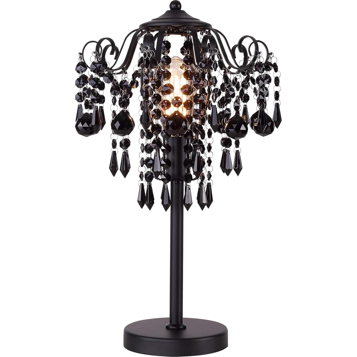 Lámpara de mesa de cristal negro MEIXISUE 51.8 cm E26