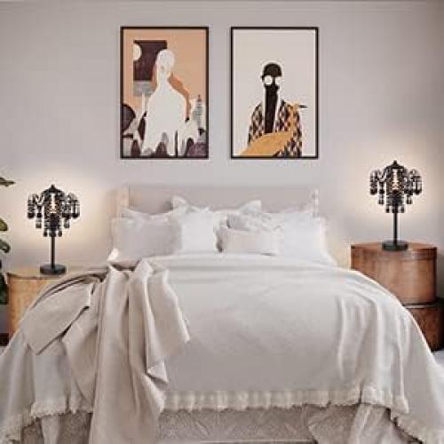 Lámpara de mesa de cristal negro MEIXISUE 51.8 cm E26