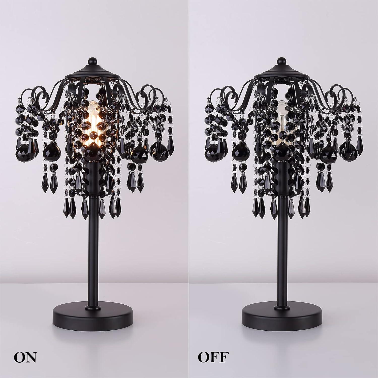 Lámpara de mesa de cristal negro MEIXISUE 51.8 cm E26