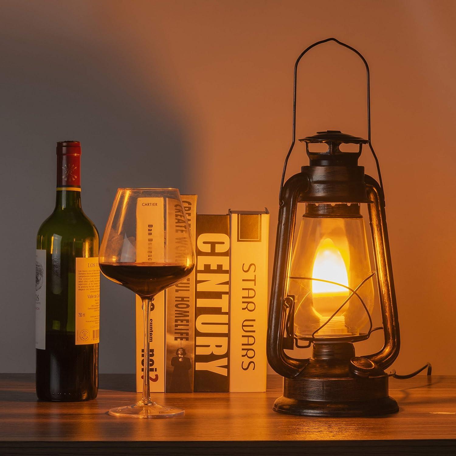 Lámpara de Aceite Eléctrica Vintage 12Vmonster con LED Edison
