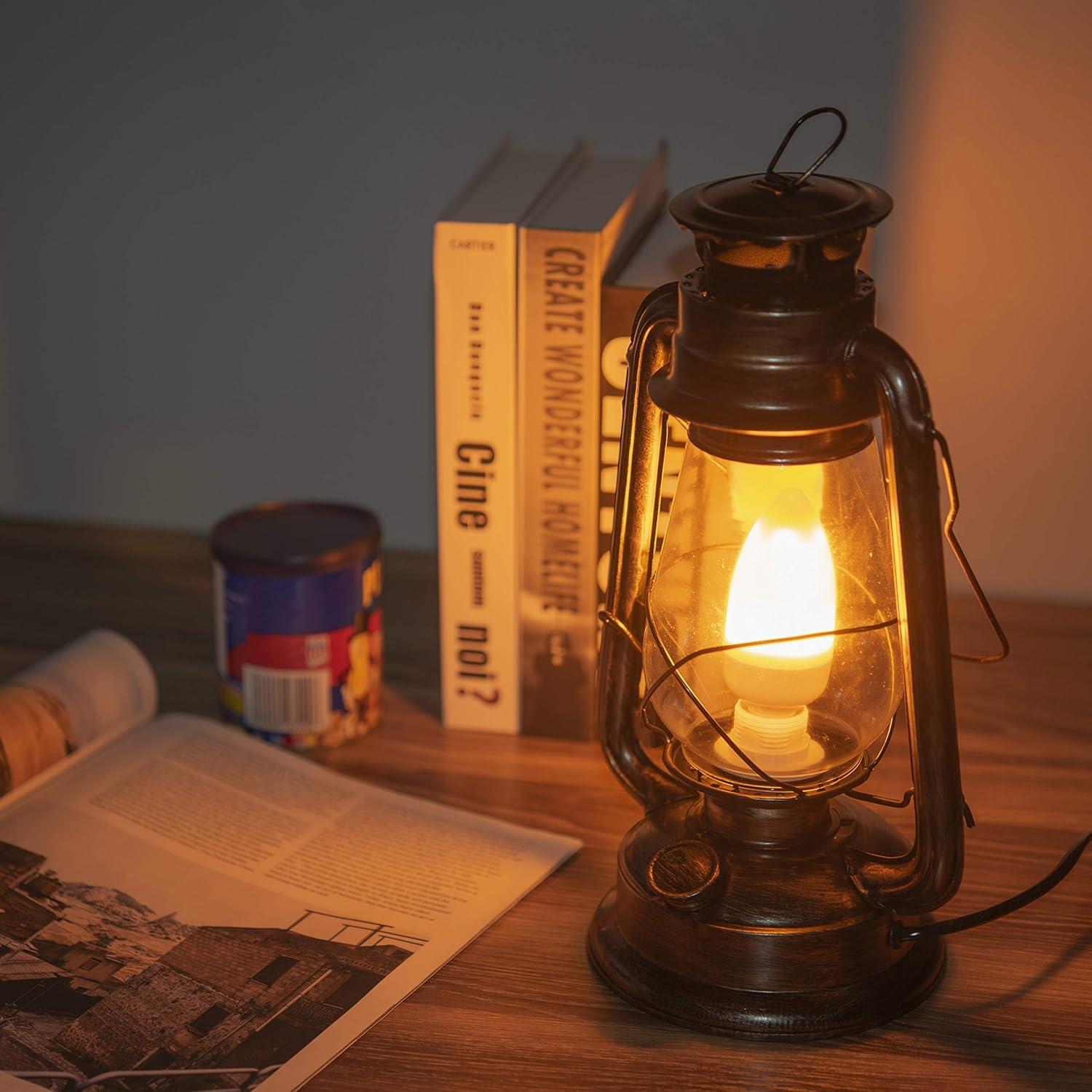 Lámpara de Aceite Eléctrica Vintage 12Vmonster con LED Edison