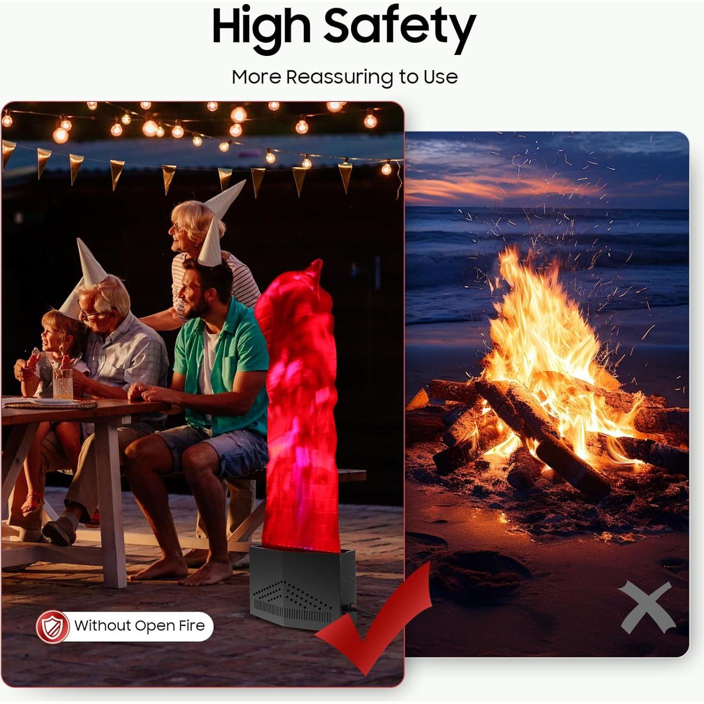 Lámpara de Fogata Eléctrica Goto7 110V 24LED 1.5M Decorativa