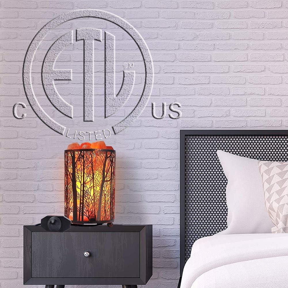 Lámpara de Sal Natural Shineled con Cesta de Metal 25W Rojo