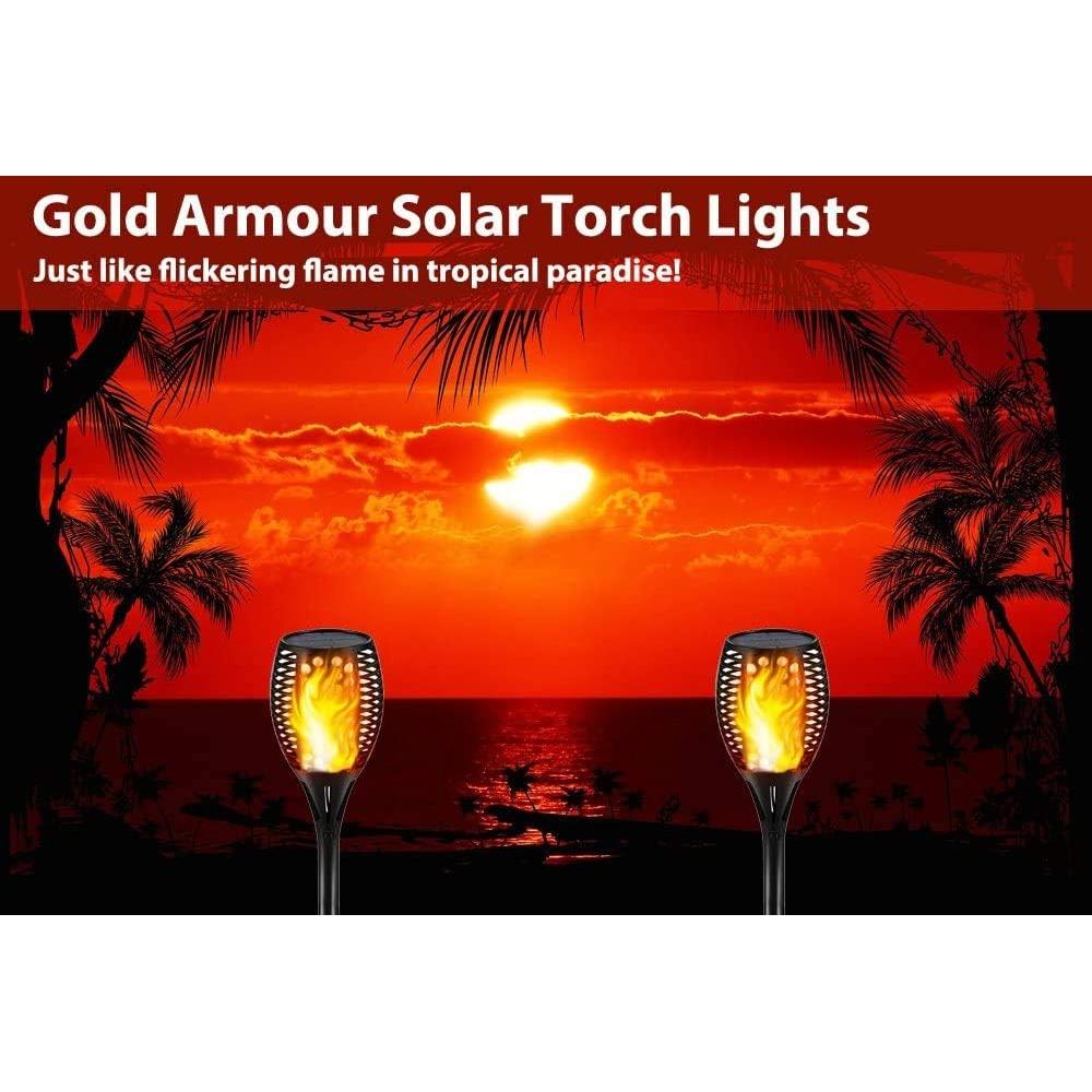 Luces Solares de Antorcha Gold Armour - 96 LED, 108.9 cm