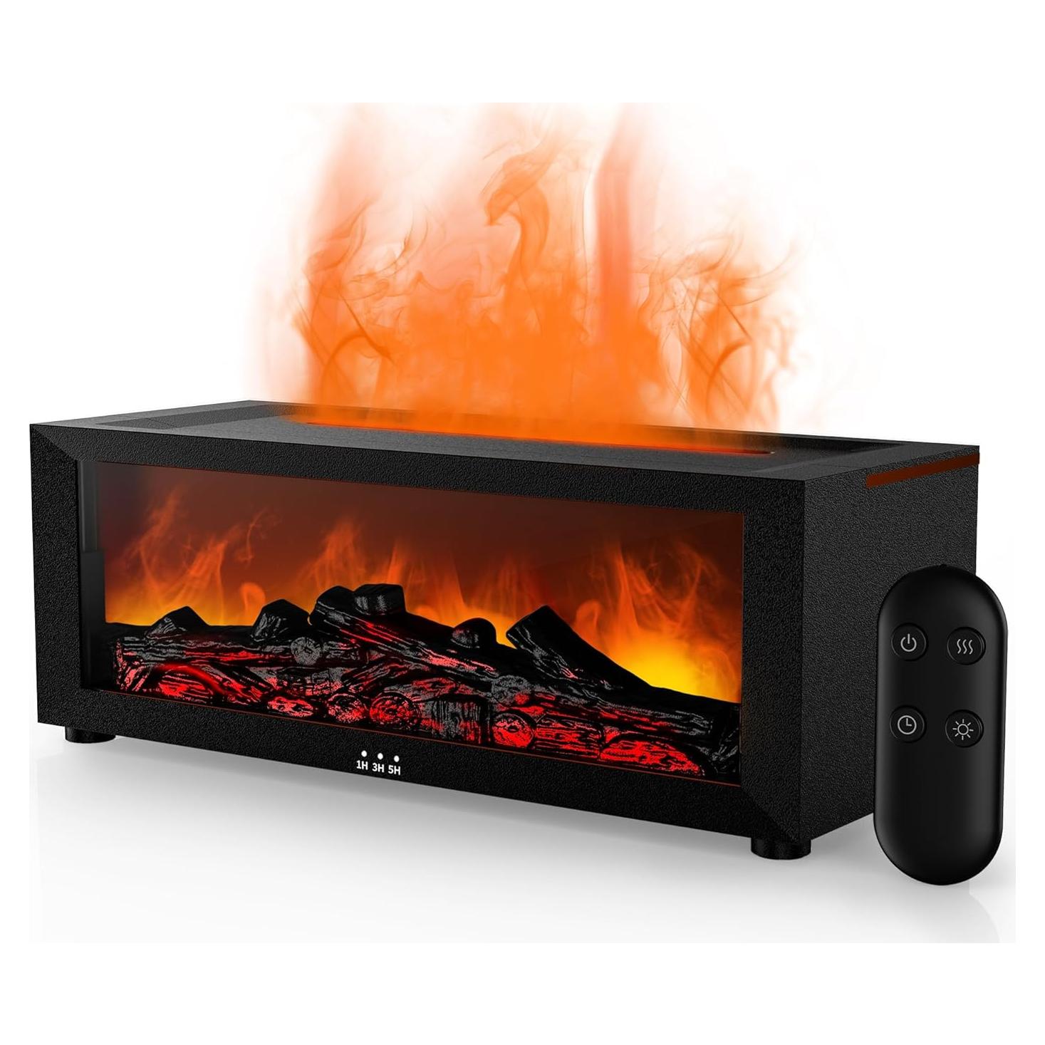 Difusor de Aceite Esencial TMEHM A4 Negro Grande con Llama