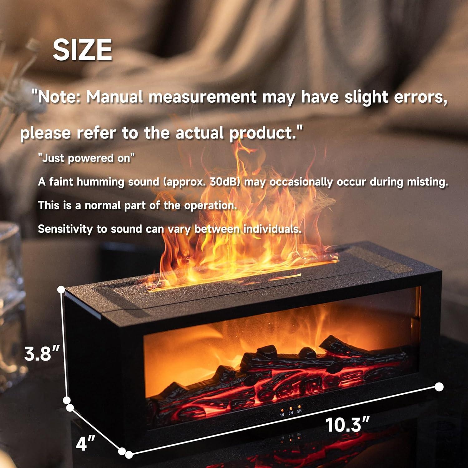 Difusor de Aceite Esencial TMEHM A4 Negro Grande con Llama