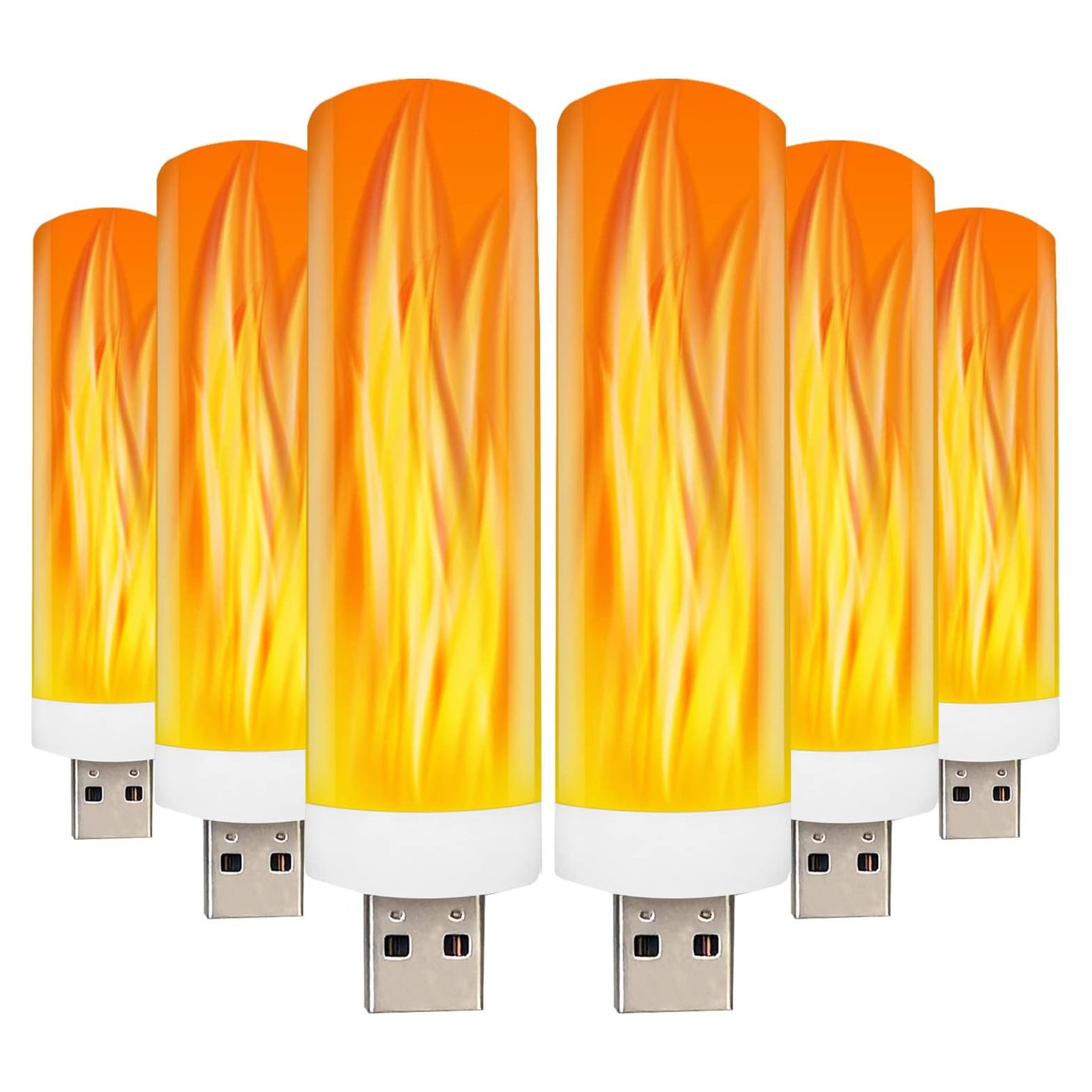 Bombillas LED Efecto Llama USB DASITON 6 Pack Decoración