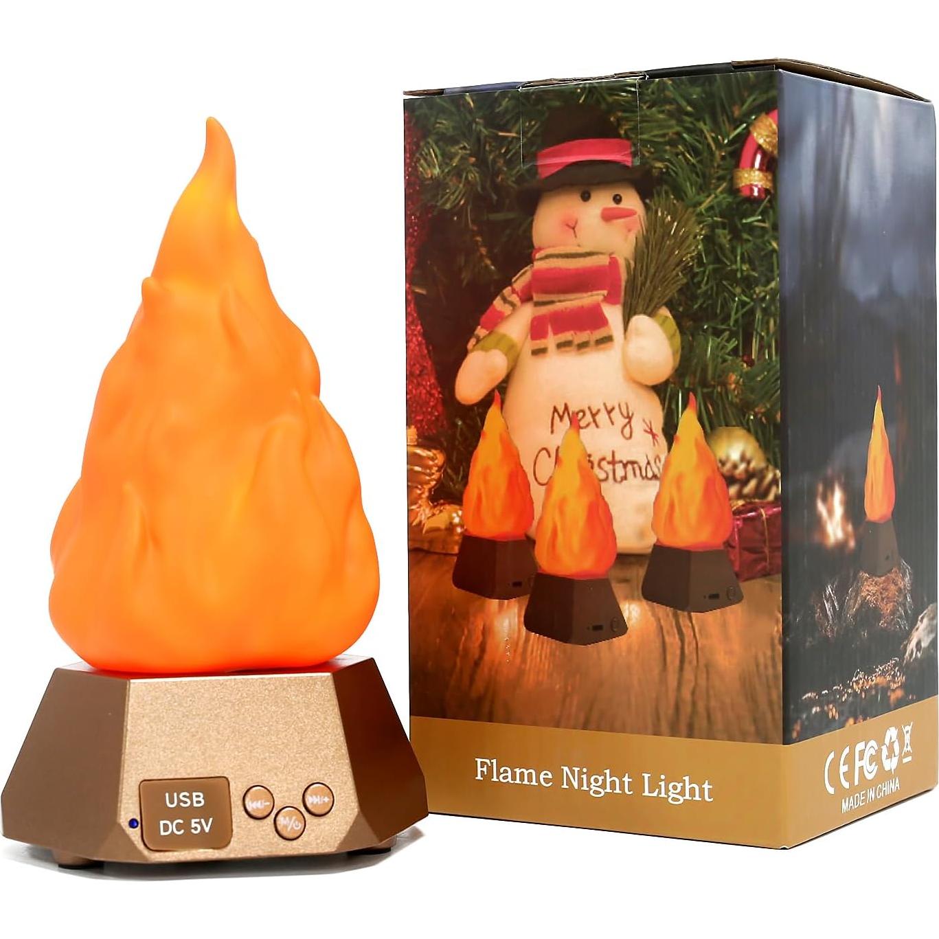 Altavoz Bluetooth LIDORE con Luz Nocturna Efecto Llama - 2 Paquete