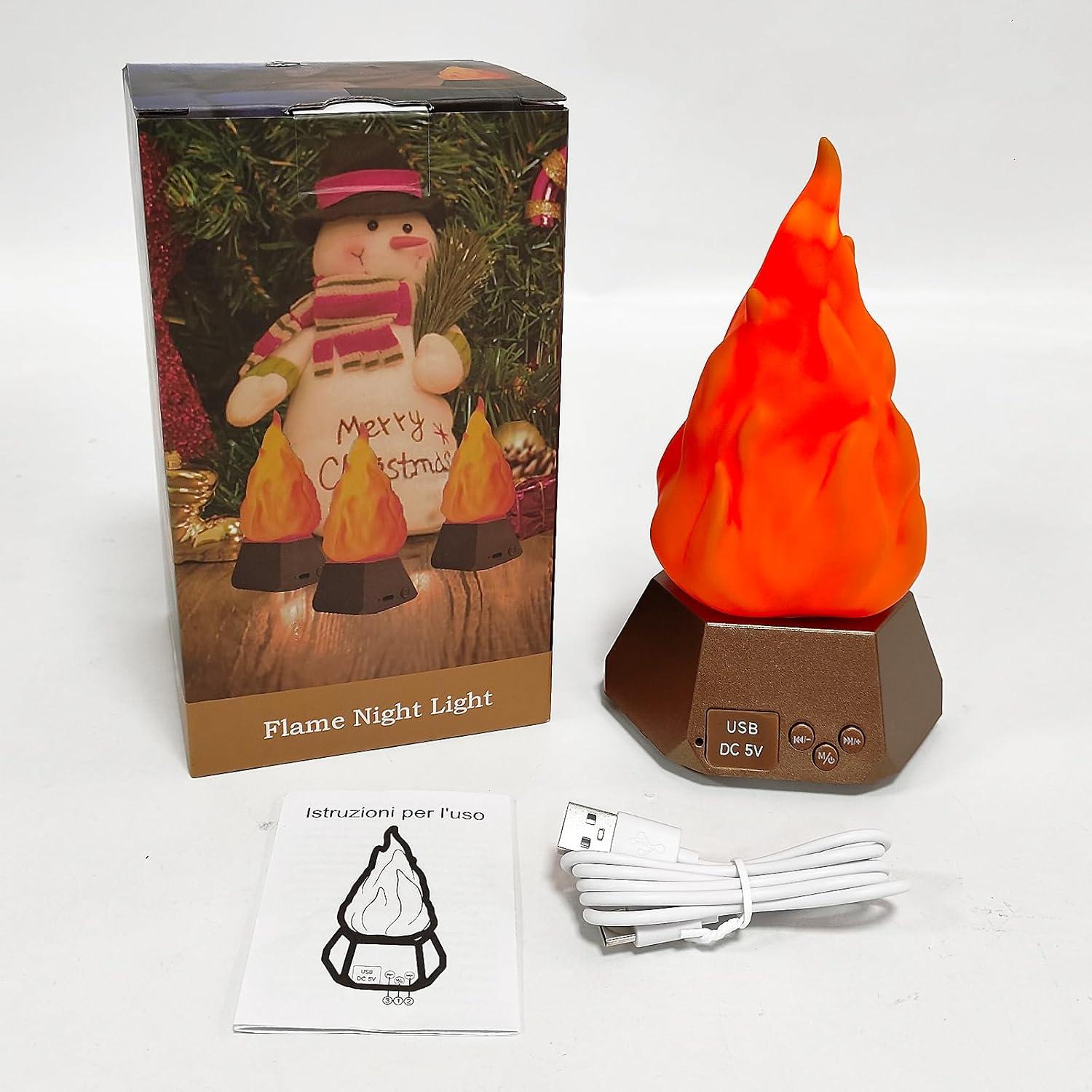 Altavoz Bluetooth LIDORE con Luz Nocturna Efecto Llama - 2 Paquete