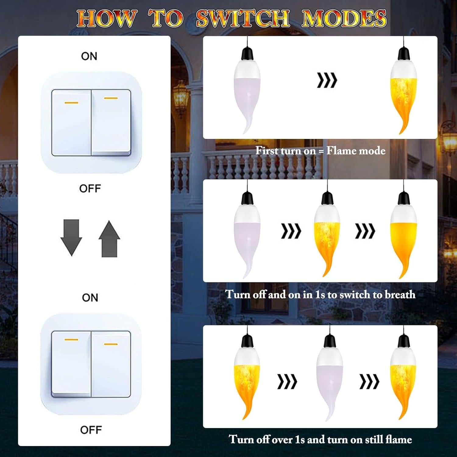 Bombillas LED E12 Efecto Llama Kestnsee - Paquete de 2