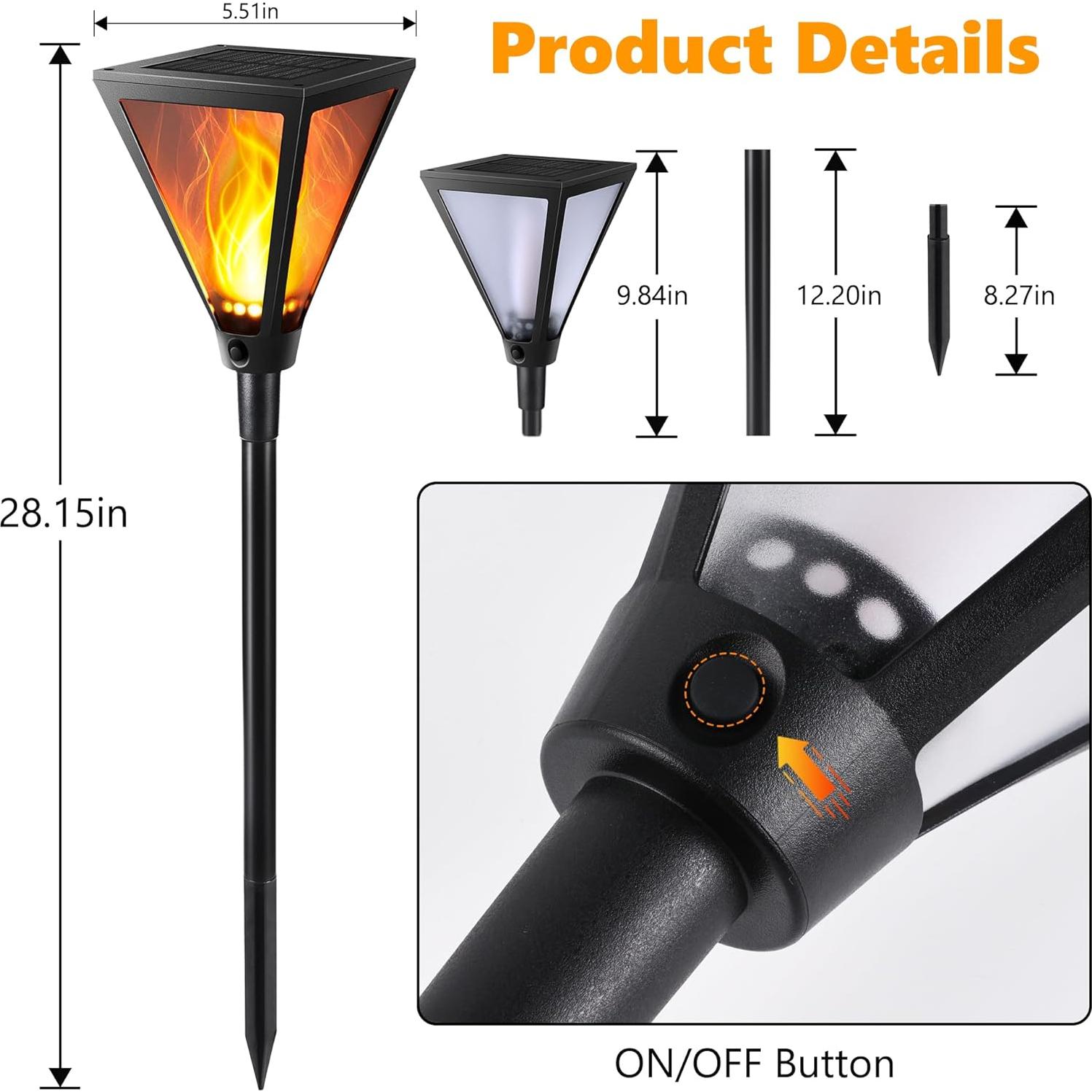 Linternas de Antorcha Solar iBaycon 71 cm 2 Pack IP65