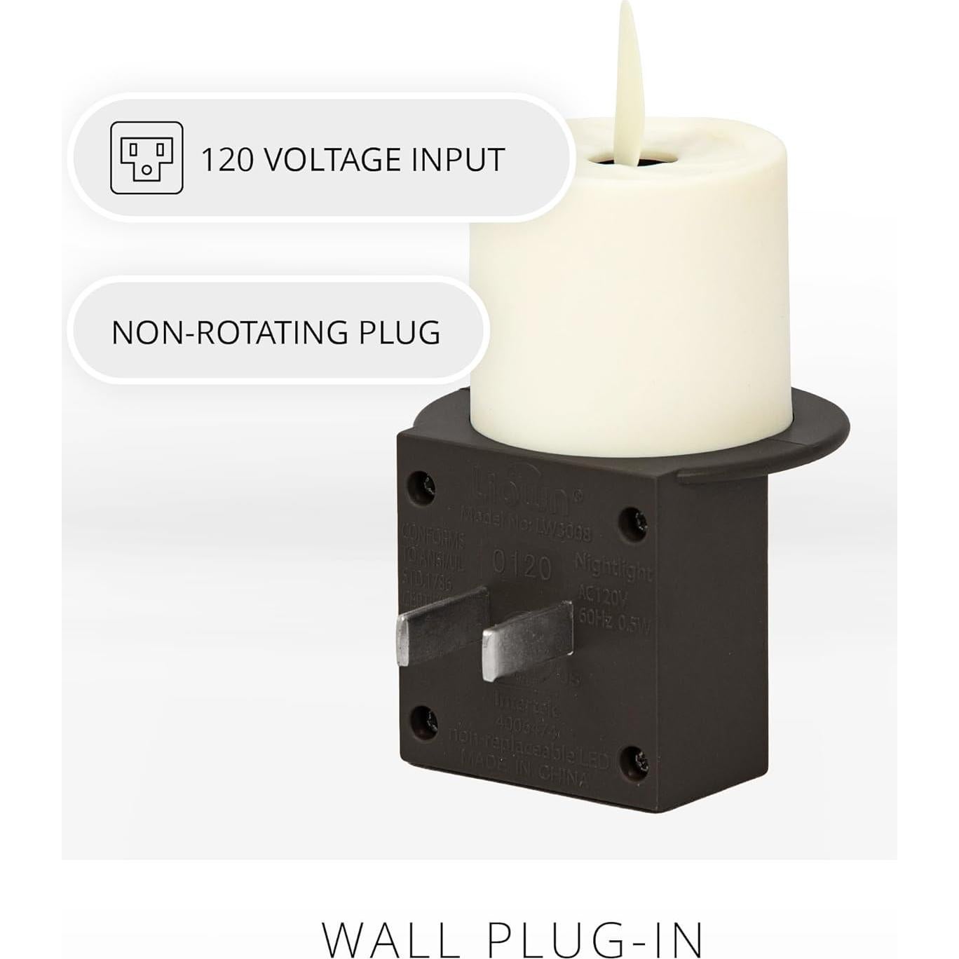 Vela Nocturna Sin Llama Luminara Negra con Sensor Crepúsculo
