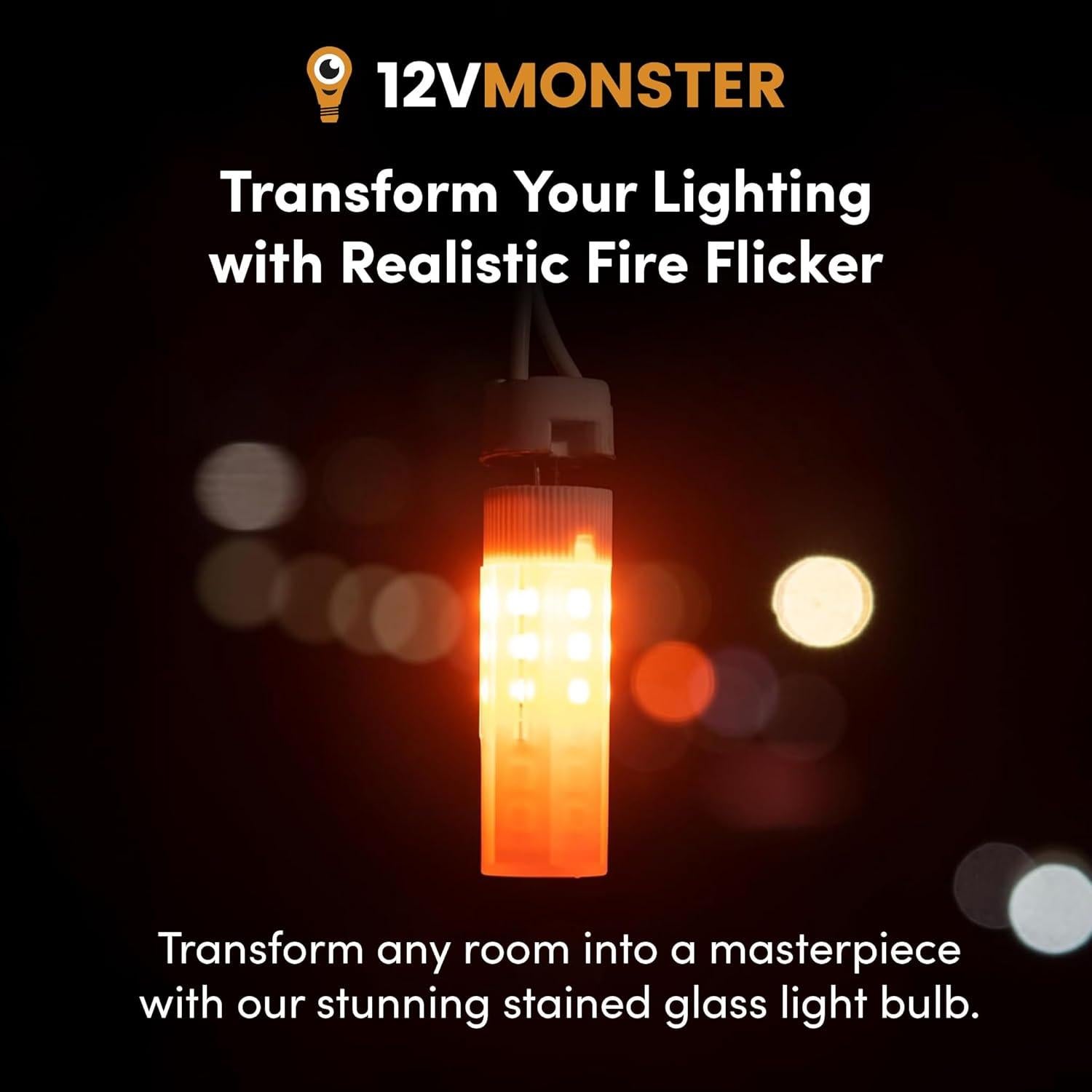Bombilla G4 JC 12Vmonster Efecto Fuego 2.5W 1300K