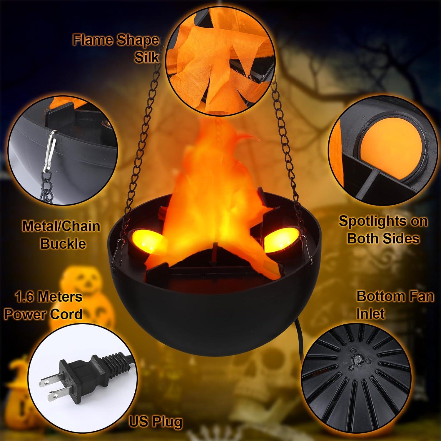 2 Luces LED Falsas de Fuego 3D Baquler 50cm para Decoración