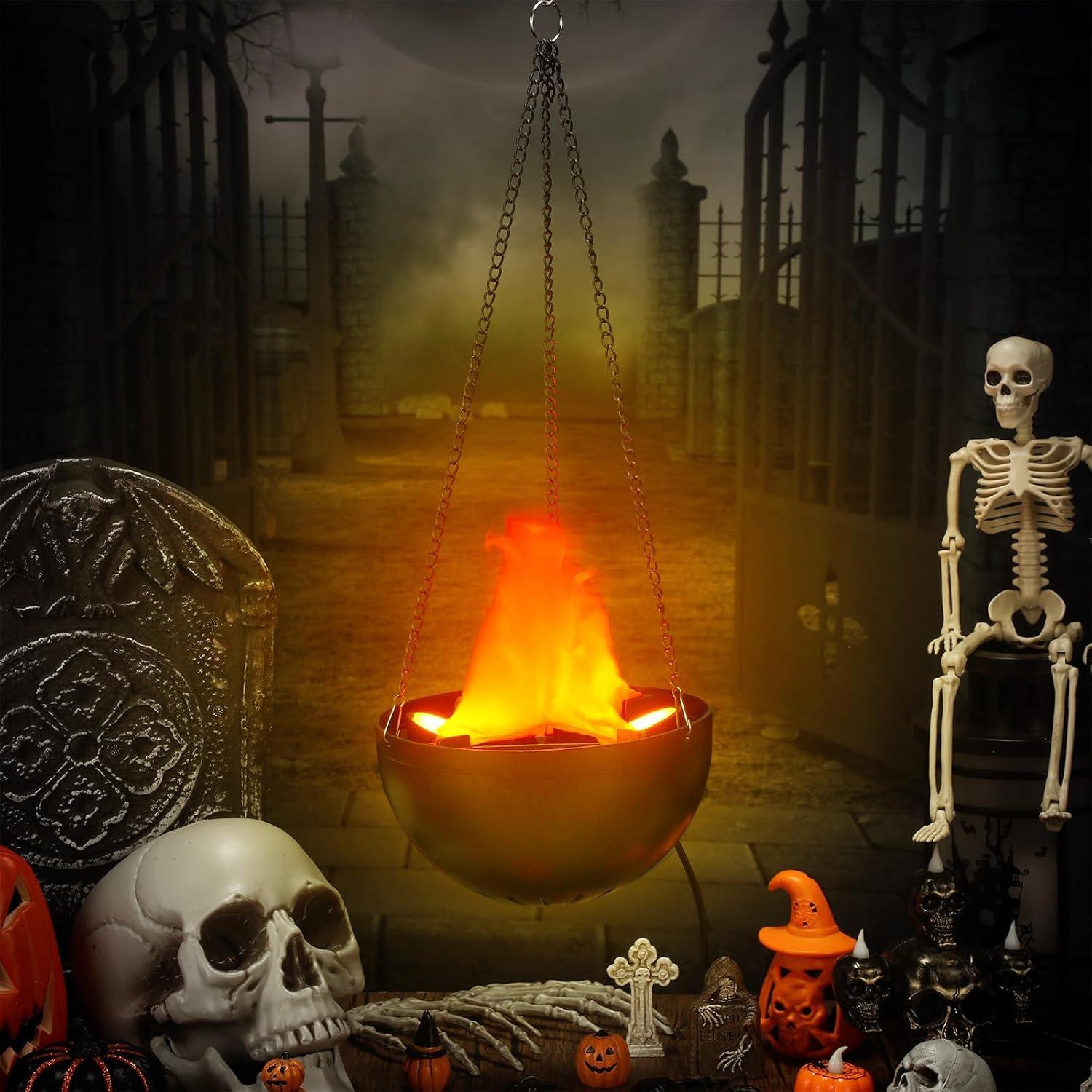 2 Luces LED Falsas de Fuego 3D Baquler 50cm para Decoración