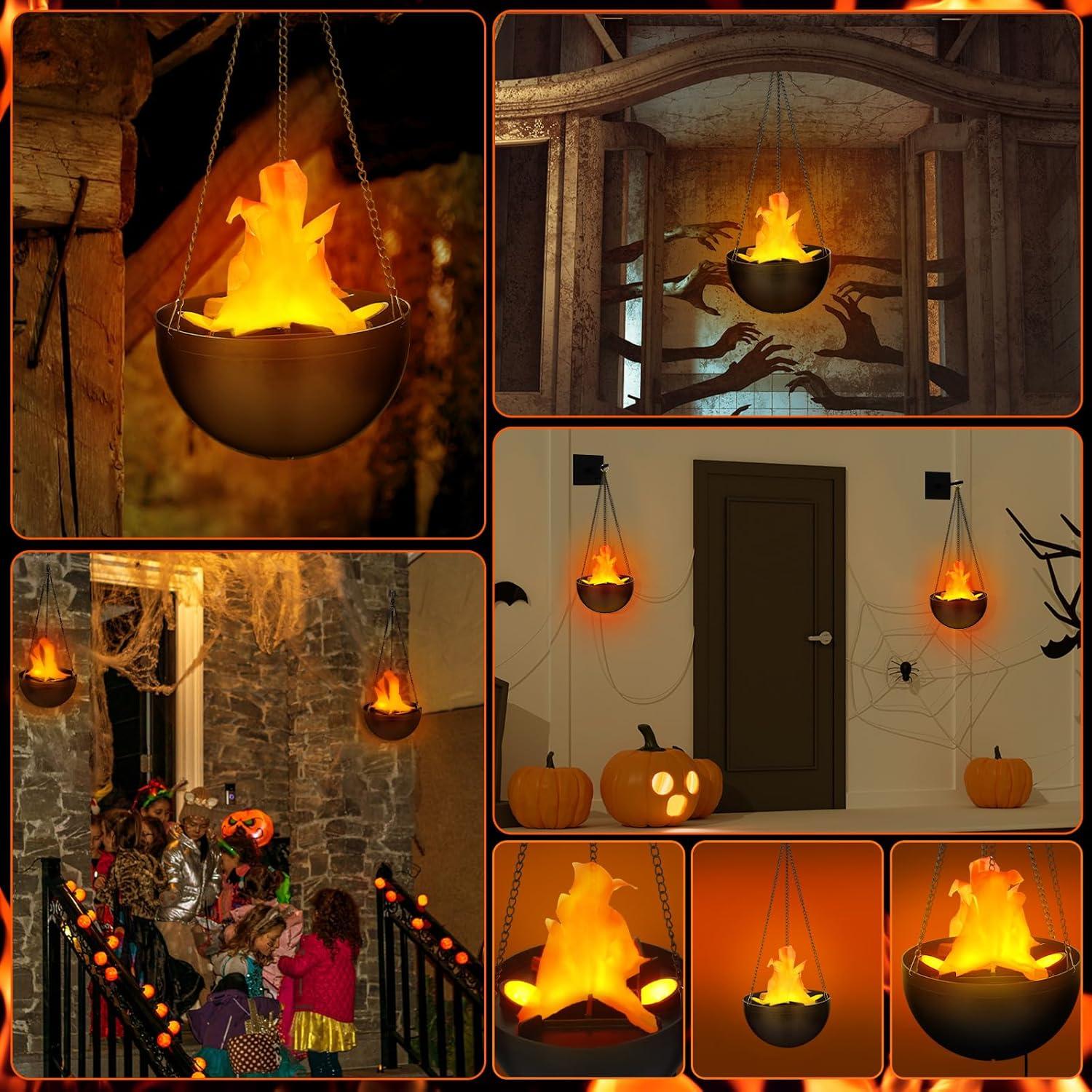 2 Luces LED Falsas de Fuego 3D Baquler 50cm para Decoración