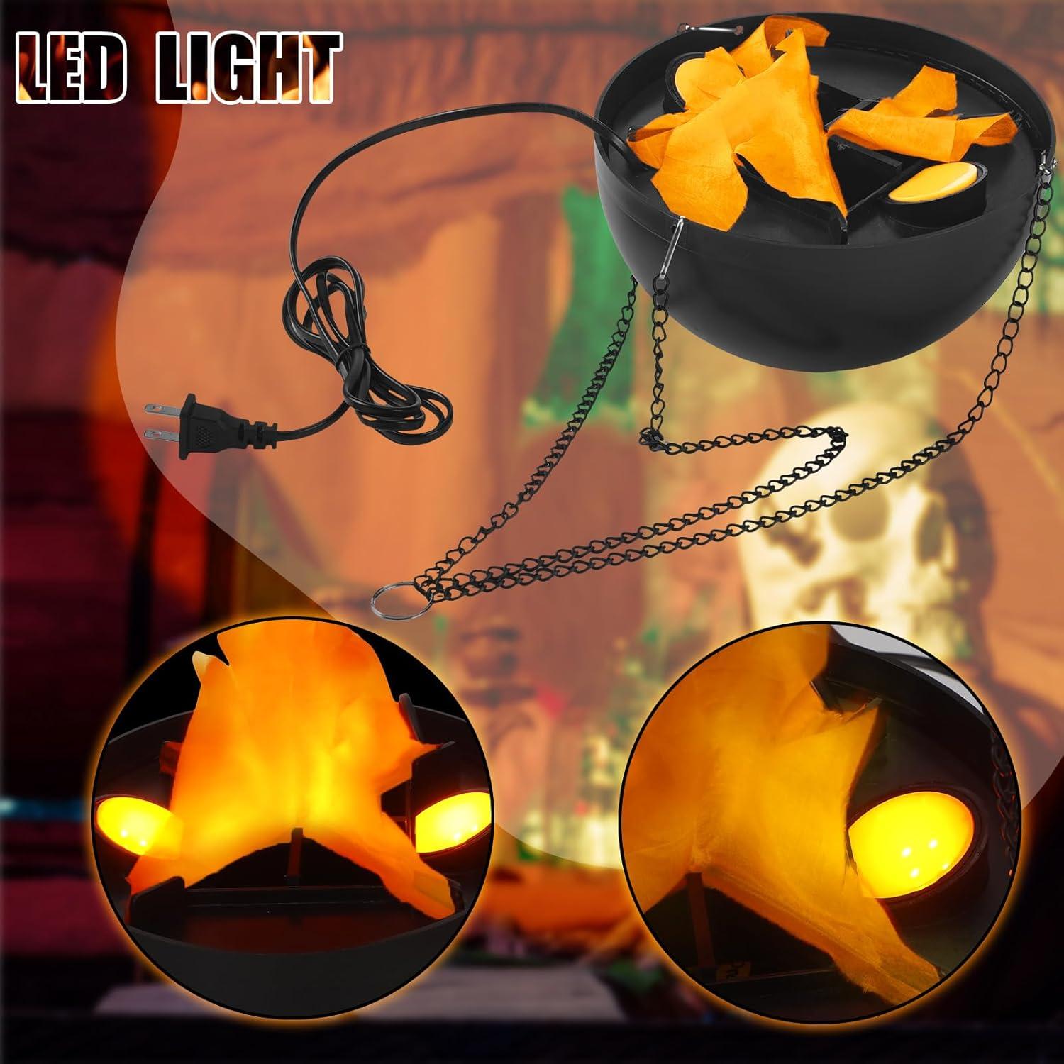 2 Luces LED Falsas de Fuego 3D Baquler 50cm para Decoración